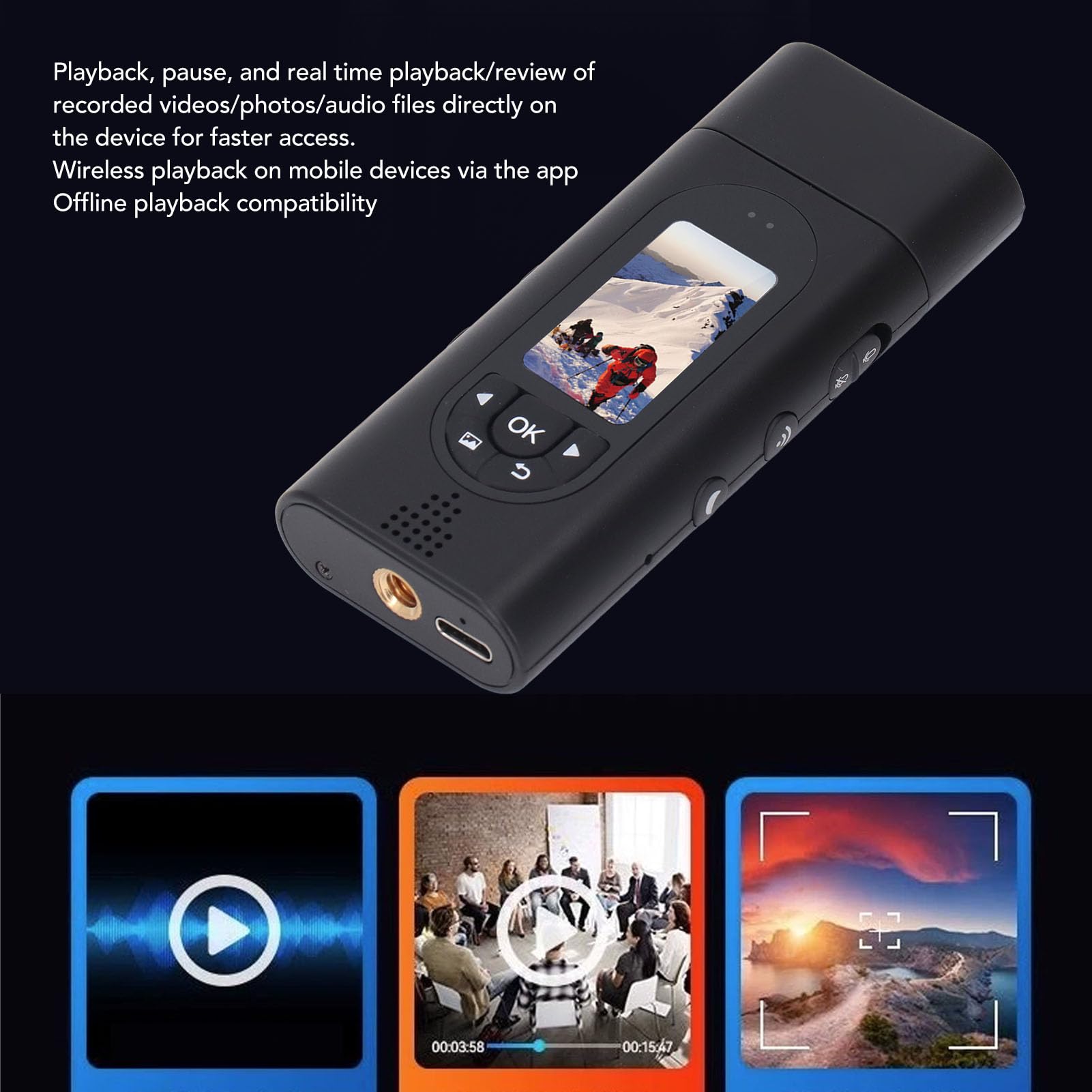 DPOFIRS 1080P HD Body Worn Camera with Night Vision - 1.47 Inch Wireless Wearable Camera, WiFi Connection, Loop Recording & 256GB Storage - Ideal for Bike Riding, Outdoor Adventures, Security Surveillance & Law Enforcement