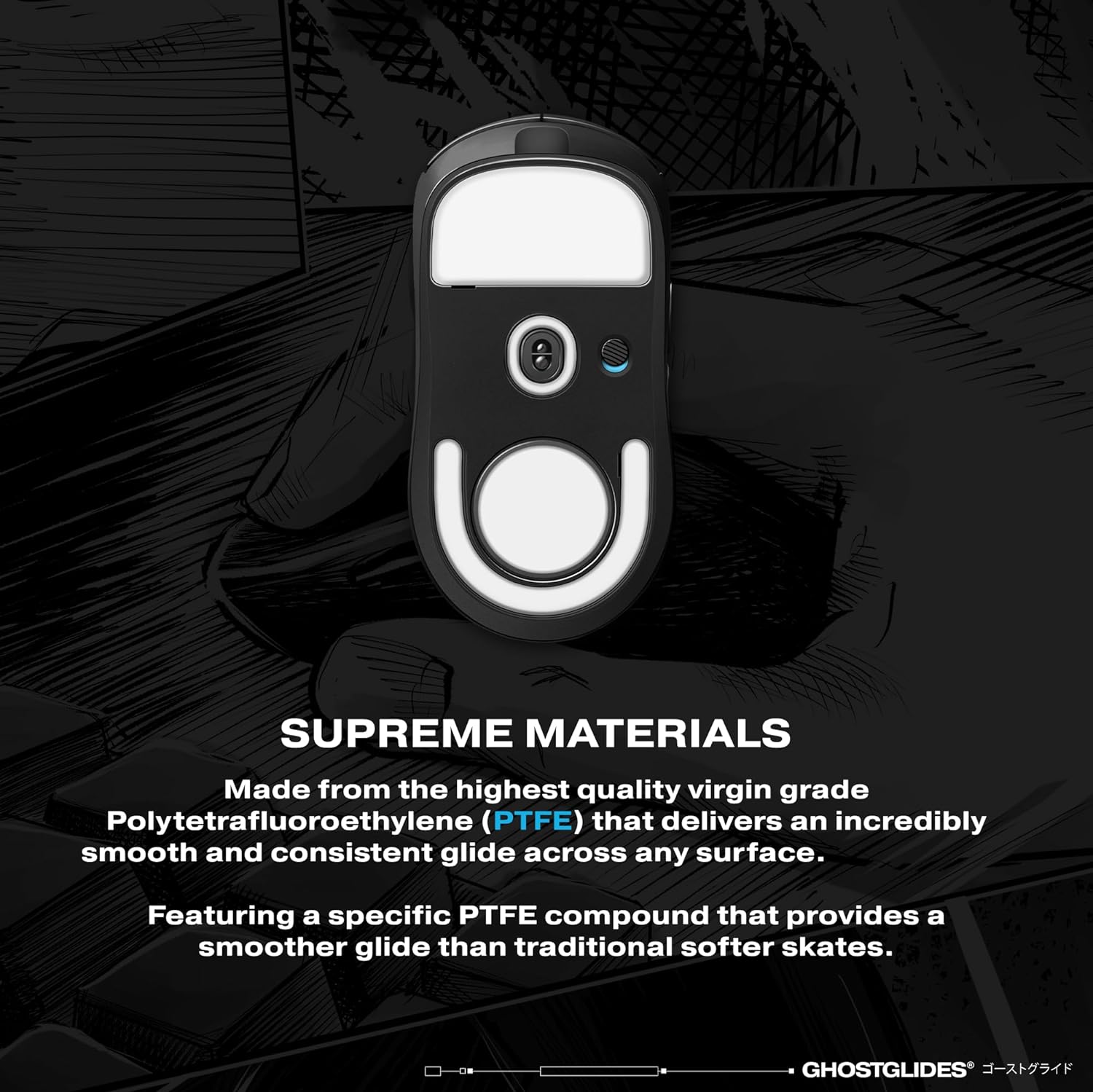 GHOSTGLIDES EDGERUNNER Skates for Logitech G Pro X Superlight 2 Gaming Mouse - Ultra Smooth Gliding Feet for Esports & FPS Gaming - Perfect for Competitive Gamers & Professional Streamers