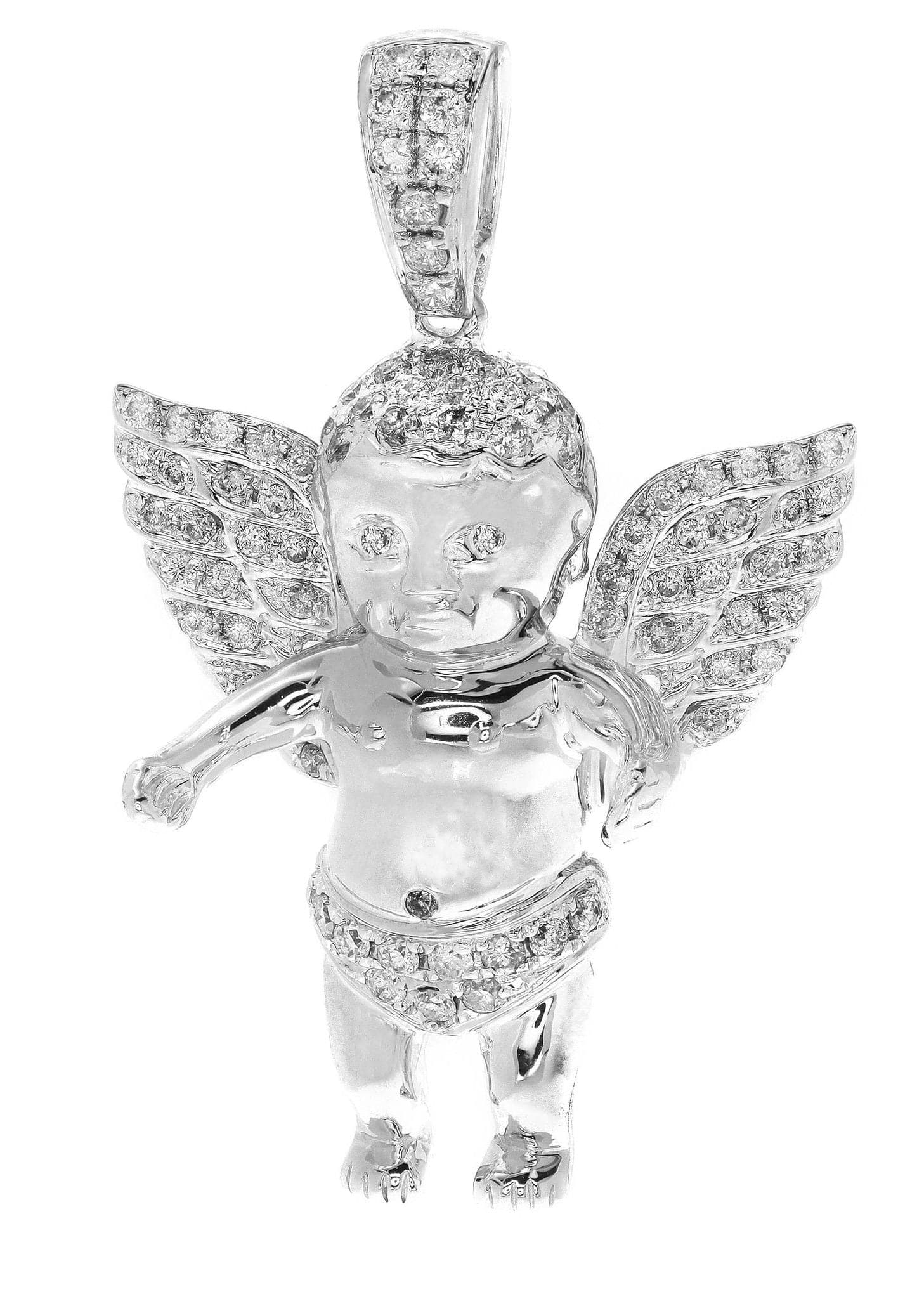 Diamond Angel Pendant Necklace | 10.14g 14K Gold | 0.81ct Genuine Diamond | Elegant Jewelry Gift for Women | Perfect for Anniversaries & Special Occasions
