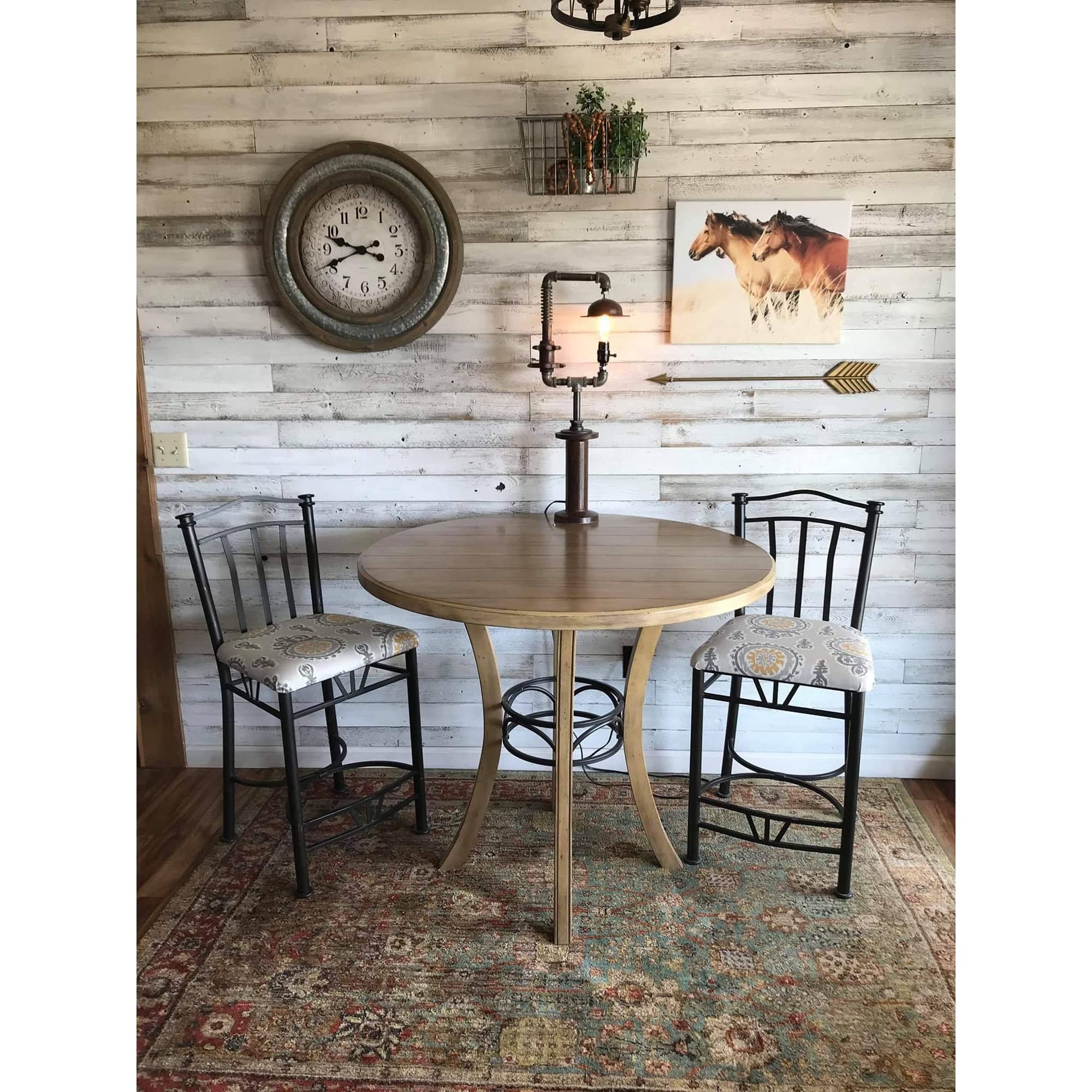 Rockin' Wood Real Wood Peel & Stick Wall Panels - 2ft & 4ft Rustic Reclaimed Barn Wood Planks - White Wash Finish (23 Sq Ft) - Perfect for Accent Walls, Home Decor, and DIY Interior Design Projects