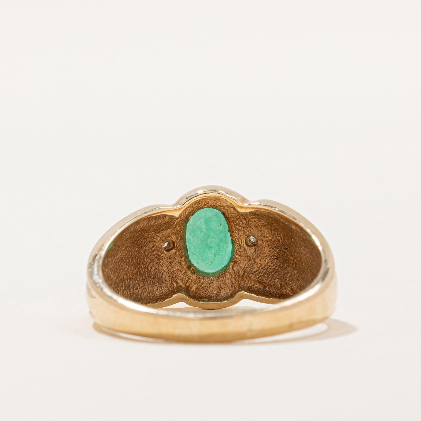 Emerald & Diamond Ring - 0.60ct Emerald & 0.02ctw Diamond - Size 7.5 - Elegant Wedding, Engagement & Anniversary Jewelry Gift for Women