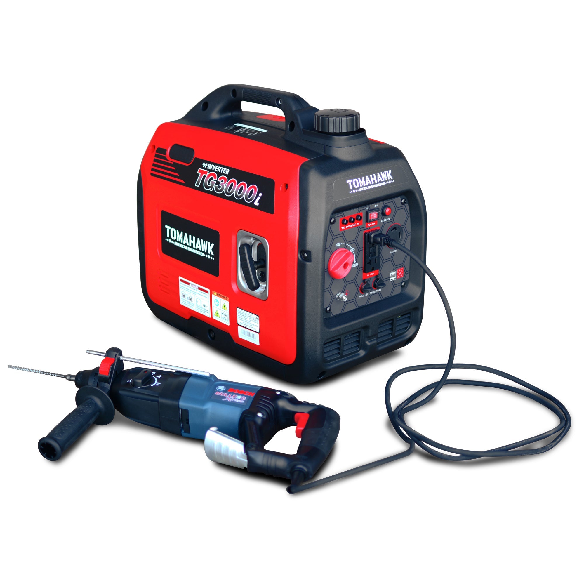 3000W Super Quiet Portable Inverter Generator with Gas Power - Ideal for Camping, RV Trips, and Emergency Backup Power