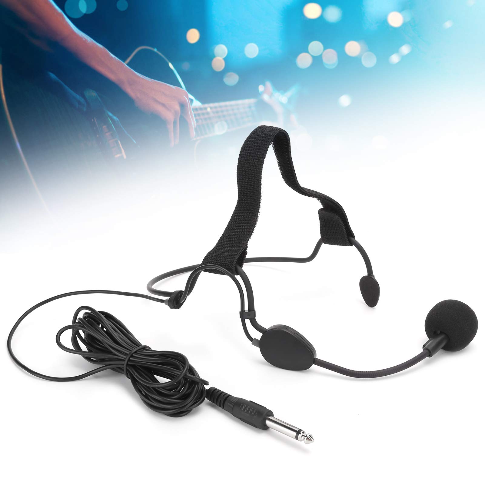 6.35mm Earhook Microphone with Noise Cancellation - Professional Dynamic Headset Mic for Guitar, DJ Mixer, Karaoke & PC Recording - Perfect for Live Performances, Studio Sessions & Online Streaming
