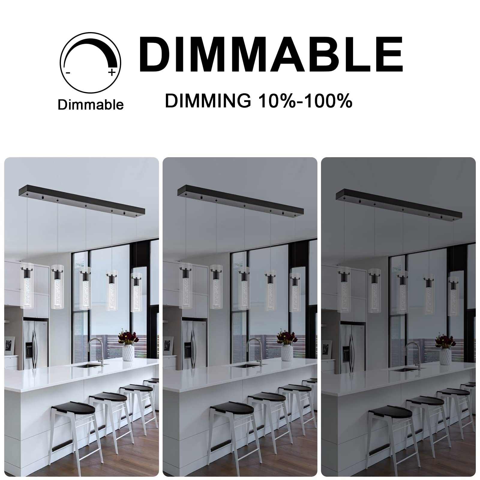 5-Light Black Pendant Lighting for Kitchen Island - Modern Hanging Lights for Dining Room, Living Room, Corridor, Cafe, Bar, Club & Restaurant | Perfect for Home Decor and Commercial Spaces