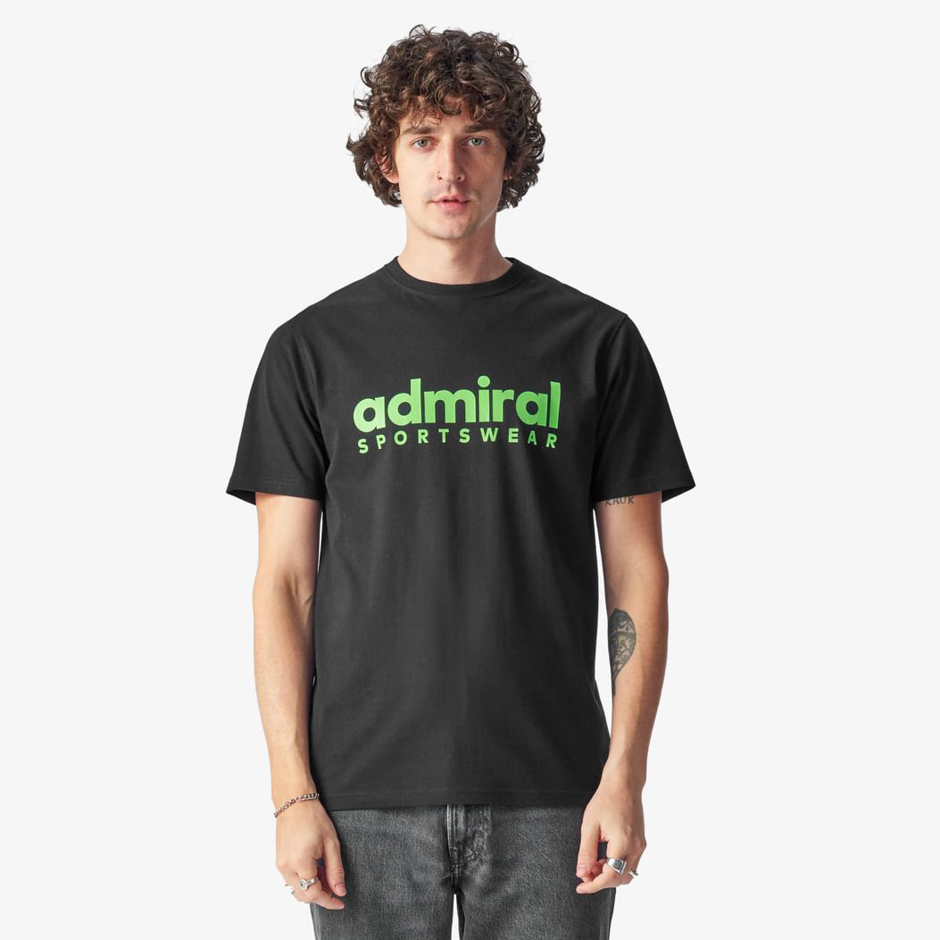 Denzell Admiral Sportswear T-Shirt - Men's Athletic Performance Tee, Moisture-Wicking, Breathable Fabric (Black/Lime) - Perfect for Gym, Running & Casual Wear
