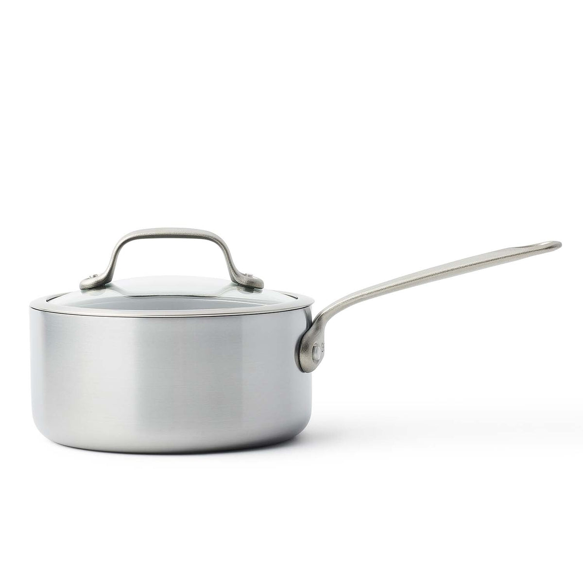 Premium Stainless Steel 3.3 Quart Saucepan with Glass Lid - Durable Cooking Pot for Boiling, Simmering & Sauce Making - Ideal for Home Kitchen, Camping & RV Cooking