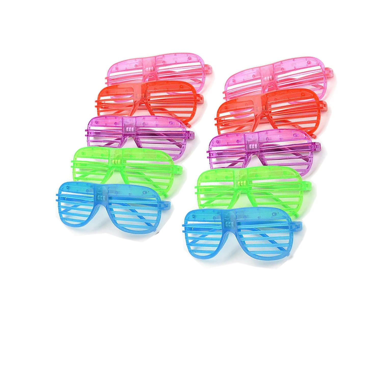 12 Pack LED Light Up Sunglasses & Headbands - Glow in The Dark Party Favors for Weddings, Birthdays, Classroom Prizes - Fun Neon Party Supplies for Night Events, Raves & Costume Parties