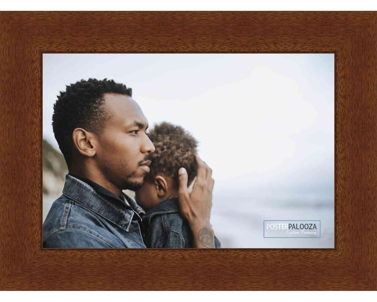 10x20 Traditional Cherry Wood Picture Frame with UV Acrylic & Foam Backing - Wall Art Display for Home, Office Decor - Perfect for Posters, Photos, and Canvas Art