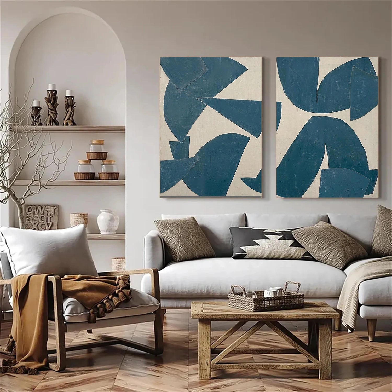 Abstract Painting Set of 2 - Modern Wall Art Decor for Living Room & Bedroom | #AB 455