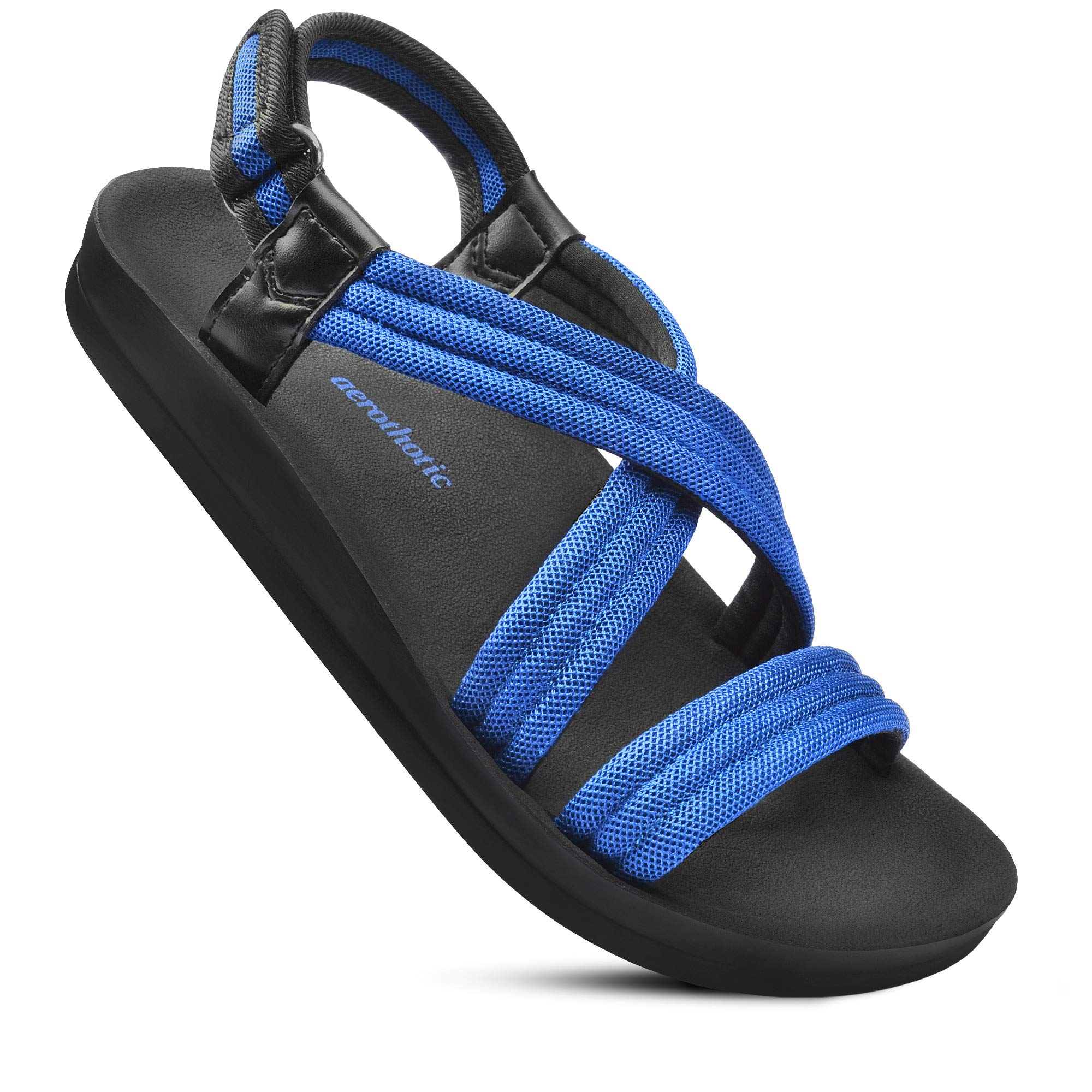 AEROTHIC Women's Arch Support Slingback Sandals for Travel - Comfortable Walking Shoes with Cushioning for Vacation, Beach & Outdoor Activities
