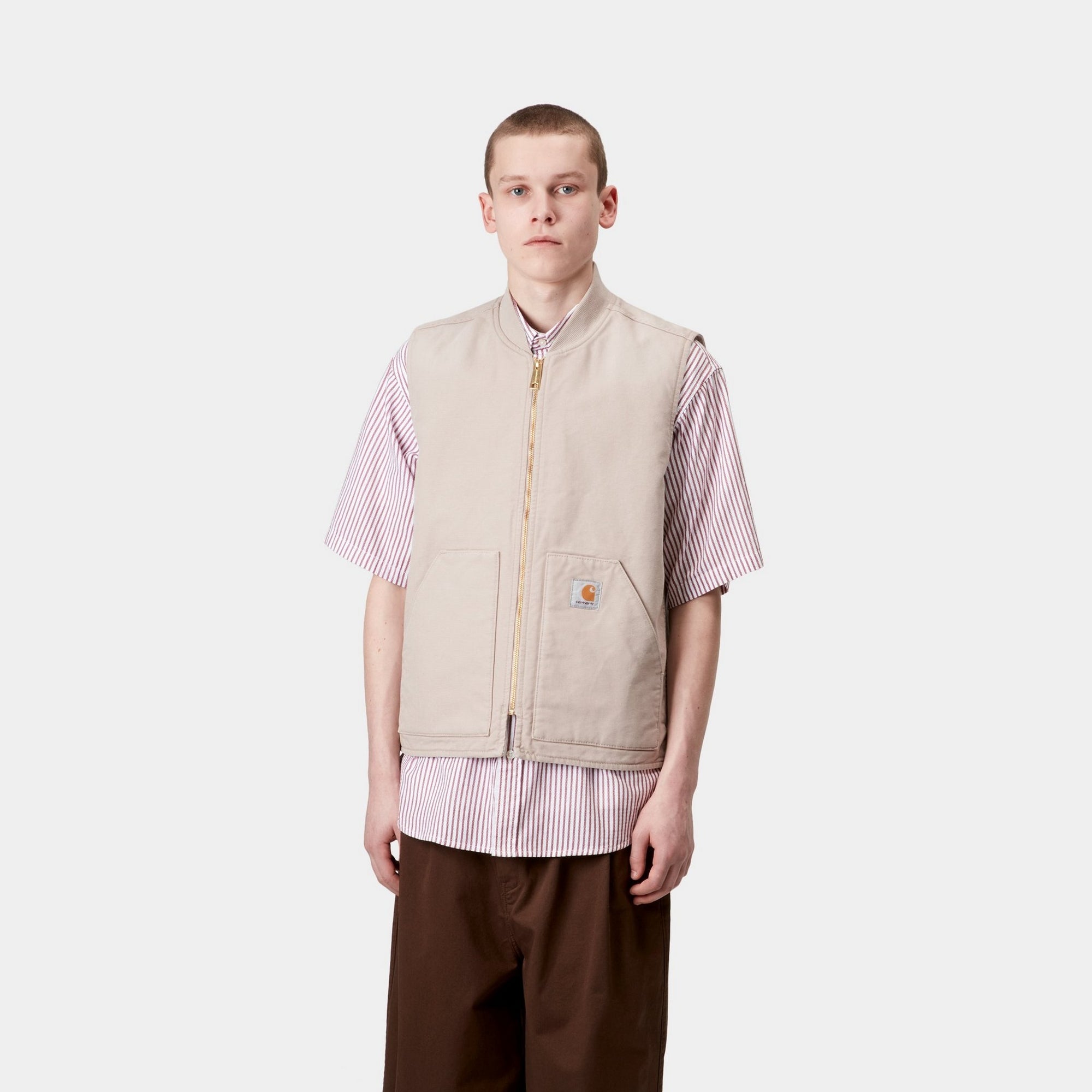 Stone Canvas Spring Vest in Dusky Beige - Lightweight Layering Piece for Outdoor Adventures & Casual Wear