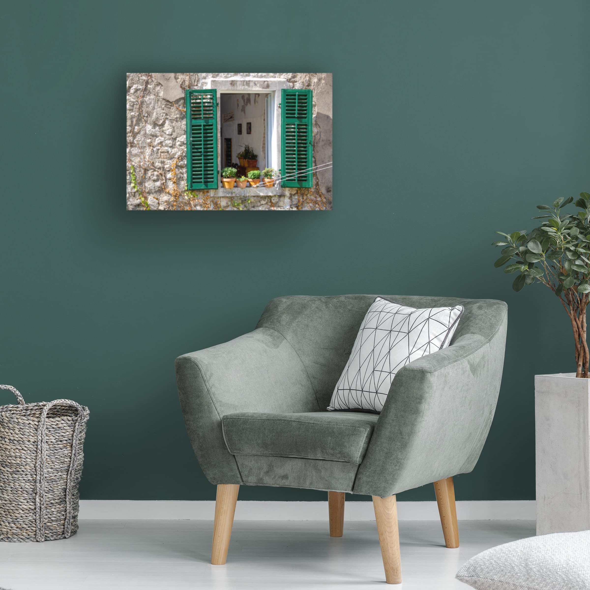 Laura DeNardo 'Window View Kotor Montenegro' Canvas Art Print - Handmade Landscape Wall Decor for Living Room, Bedroom & Office - Premium Trademark Fine Art Collection