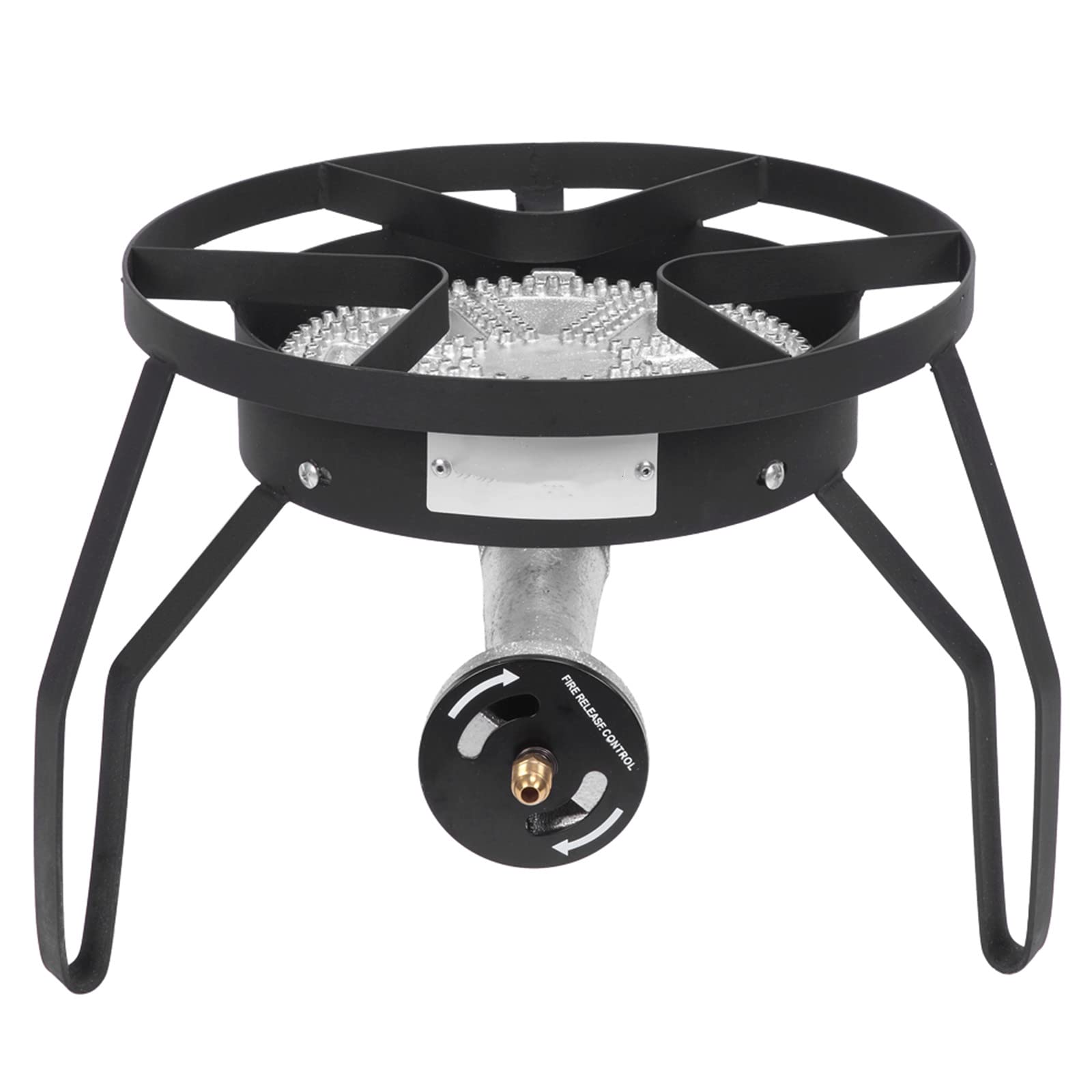 Keseno 20W BTU Outdoor Round Stove with 26cm Head Diameter & 1.2m Hose - High Pressure Valve (0-20psig) for Frying, Home Brewing, Camping & Backyard Cooking