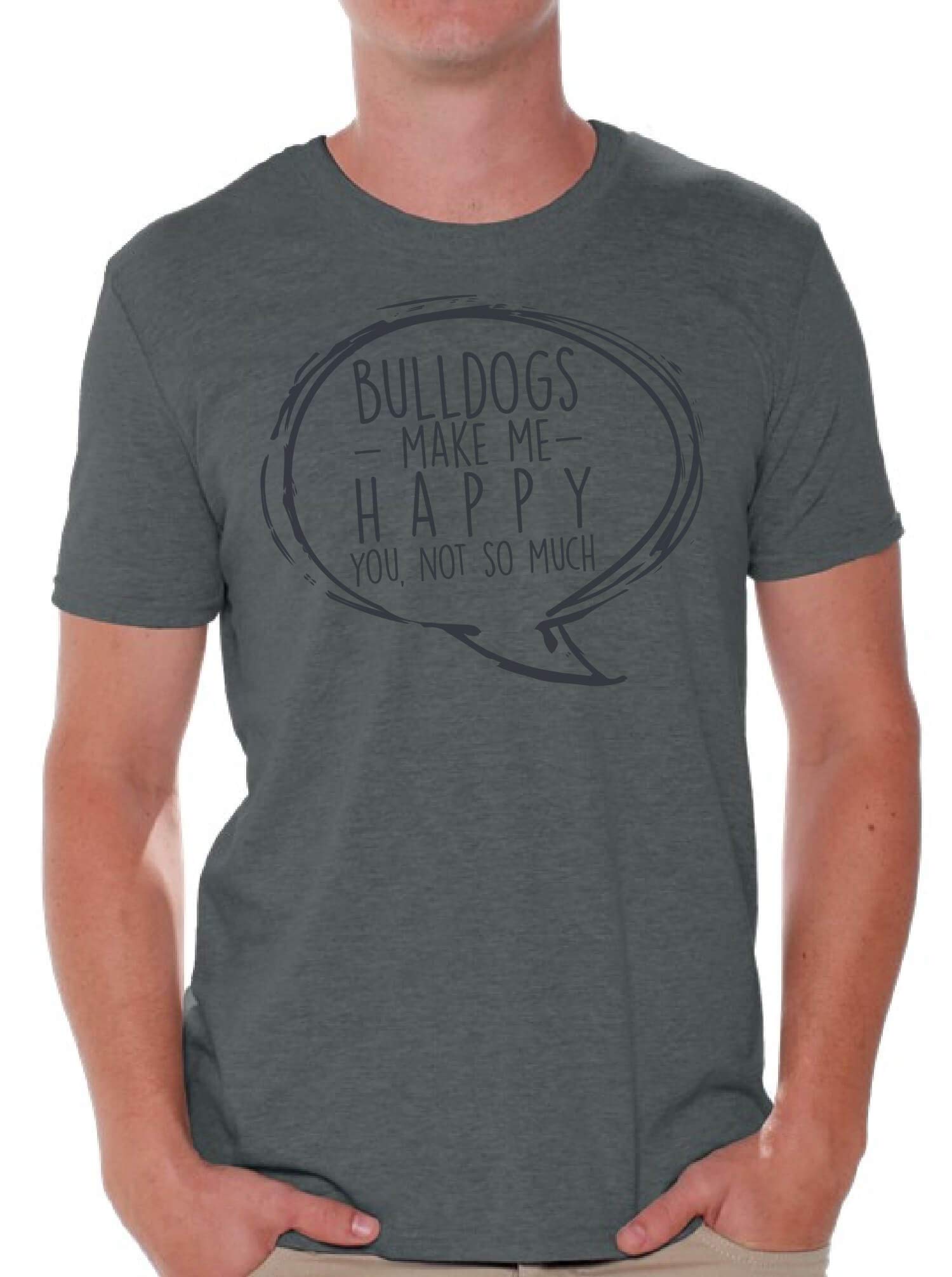 Funny Bulldogs Make Me Happy T-Shirt | Cute Dog Lover Gift with Free Bookmark | Perfect for Bulldog Owners & Pet Lovers