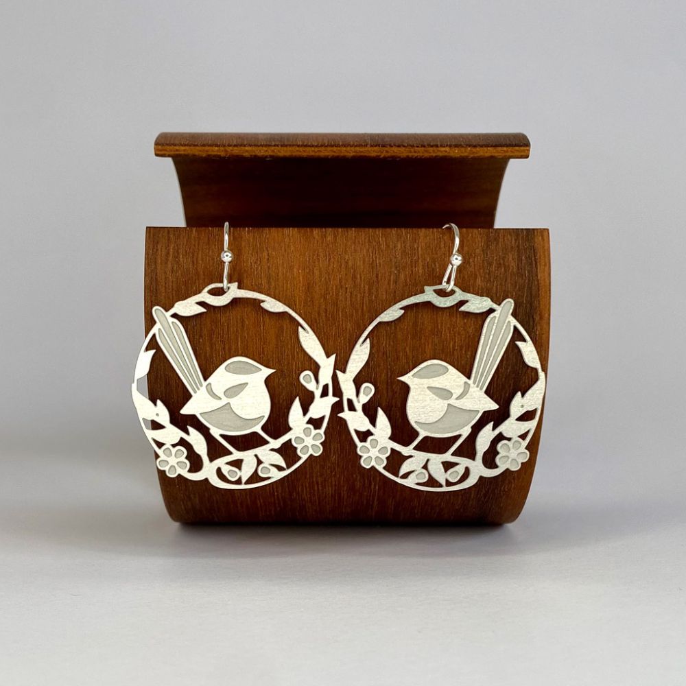 Go Do Good Hook Earrings - Fairy Wren Design | Dainty Handmade Jewelry for Women | Perfect for Everyday Wear, Gifts & Special Occasions