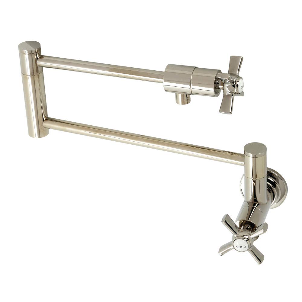 Kingston Brass KS4106ZX Millennium Wall Mount Pot Filler Faucet - Polished Nickel Finish - Ideal for Kitchen Sink, Stove & Cooking Area