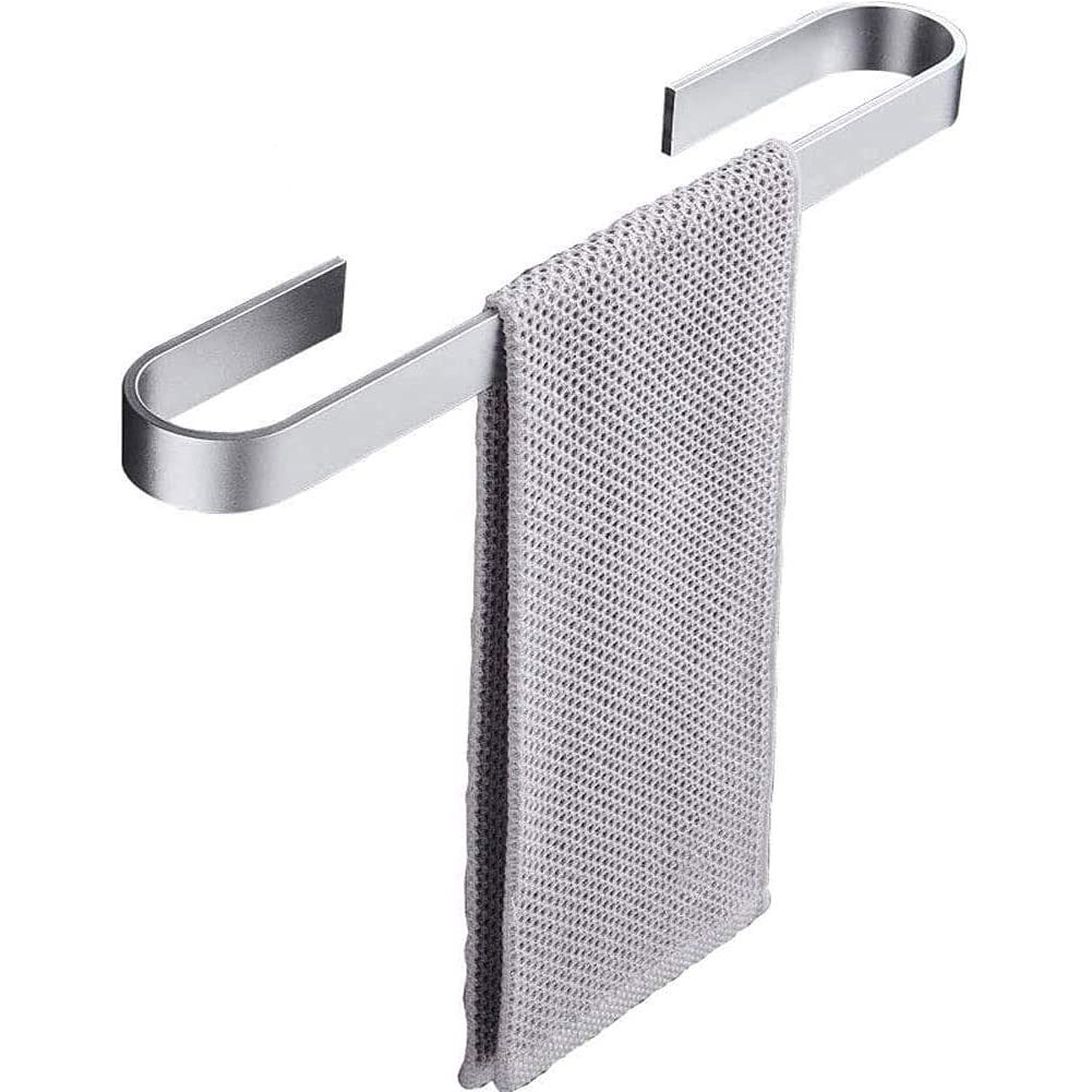 No-Drill Z·Bling Towel Rail - Rustproof Aluminum Bathroom & Kitchen Towel Rack with Strong Adhesive (30/40/50cm, Silver) - Perfect for Small Spaces, Apartments & Dorm Rooms