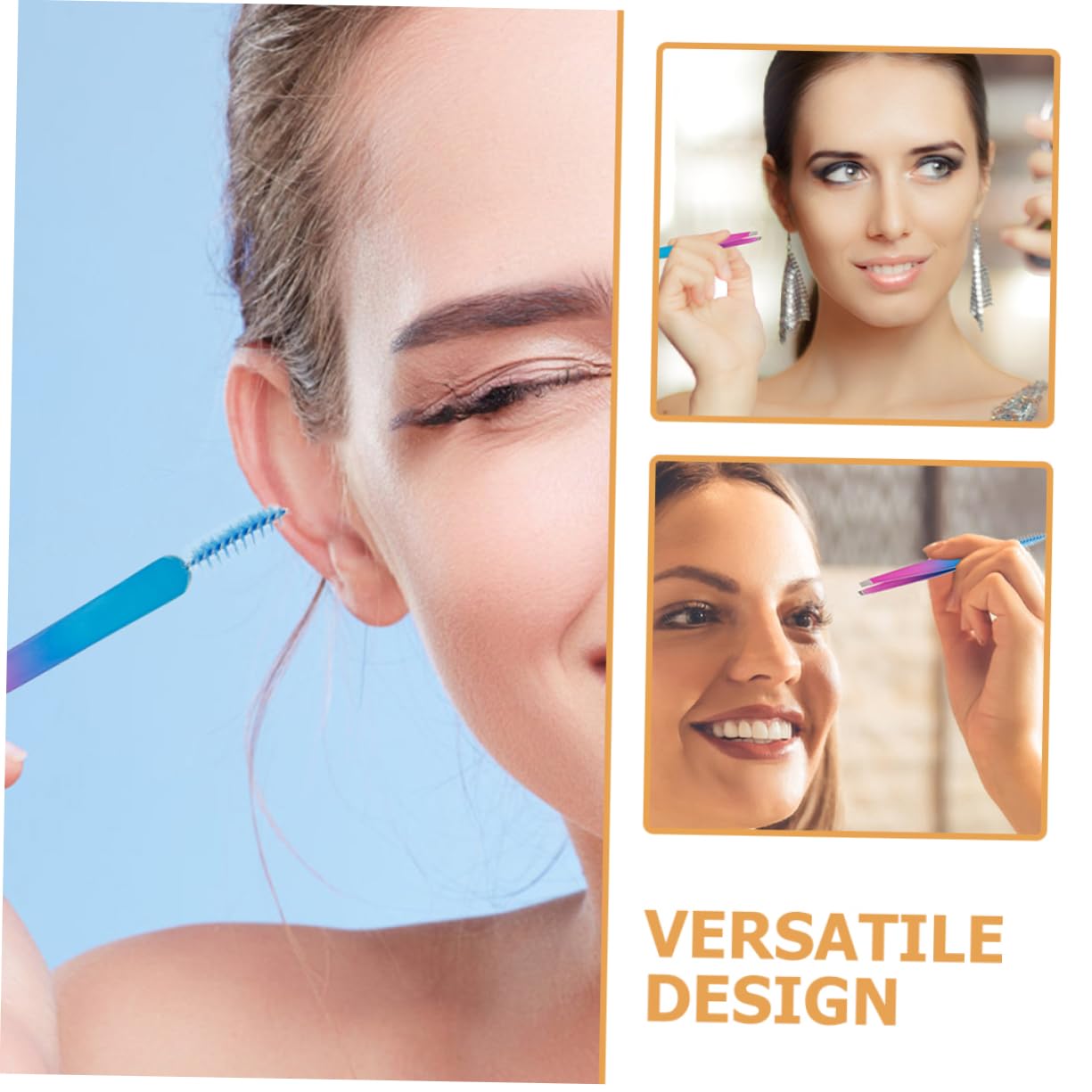 Premium Stainless Steel Eyebrow Tweezers for Women & Men - Slant Tip Lash Tweezers for Precise Hair Removal, Portable Beauty Tool for Eyebrow Shaping & Grooming (Perfect for Travel, Home & Salon Use)