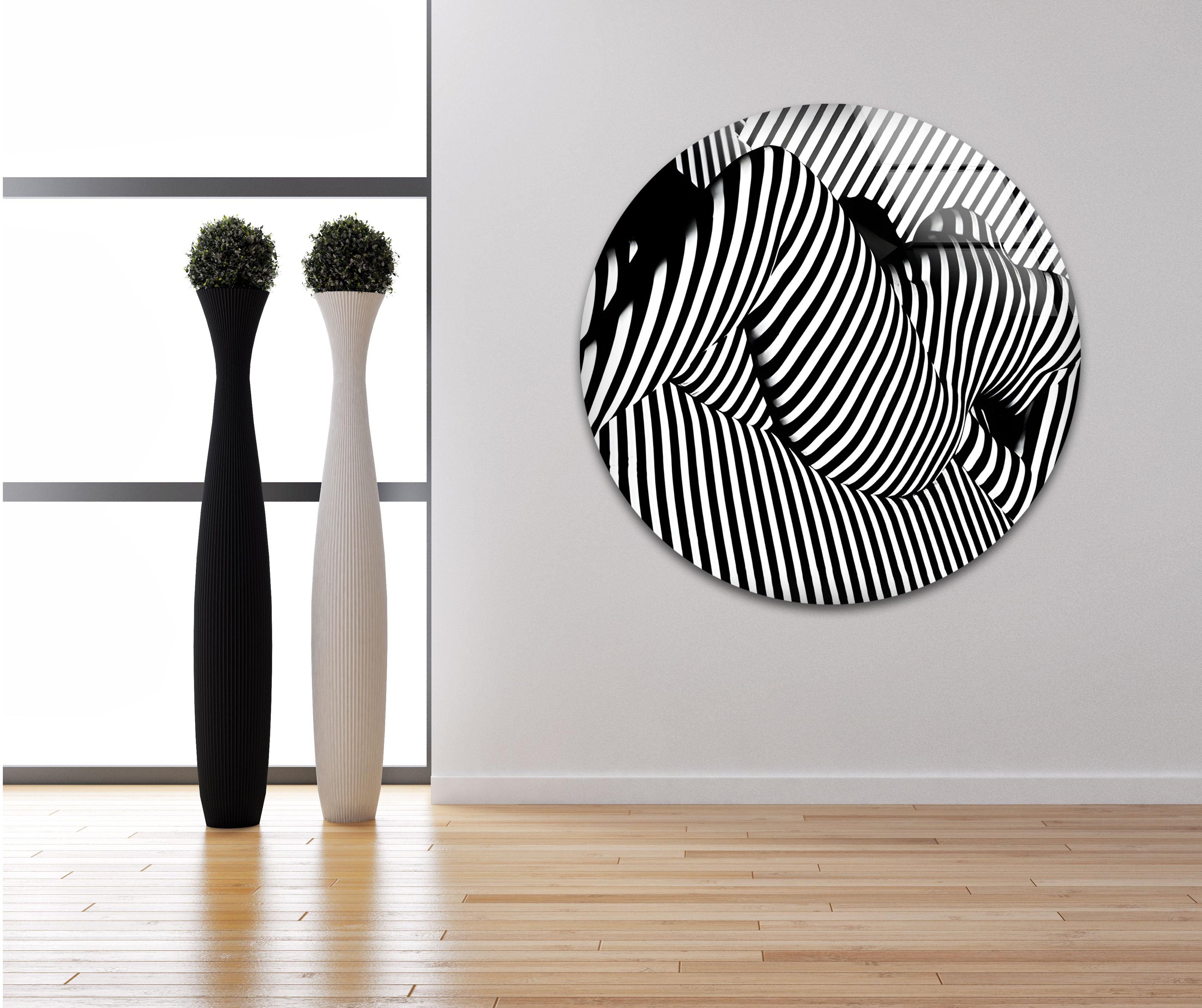 Elegant Black and White Female Body Glass Wall Art - Modern Home Decor for Living Room, Bedroom & Office