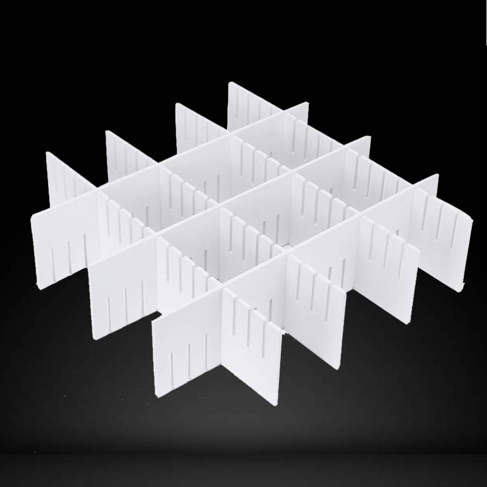 Cabilock 5-Piece Storage Drawer Organizer Set - White Dresser Drawer Divider for Clothes, Makeup, Belts & Accessories | Perfect for Bedroom Closet, Office Desk & Vanity Organization