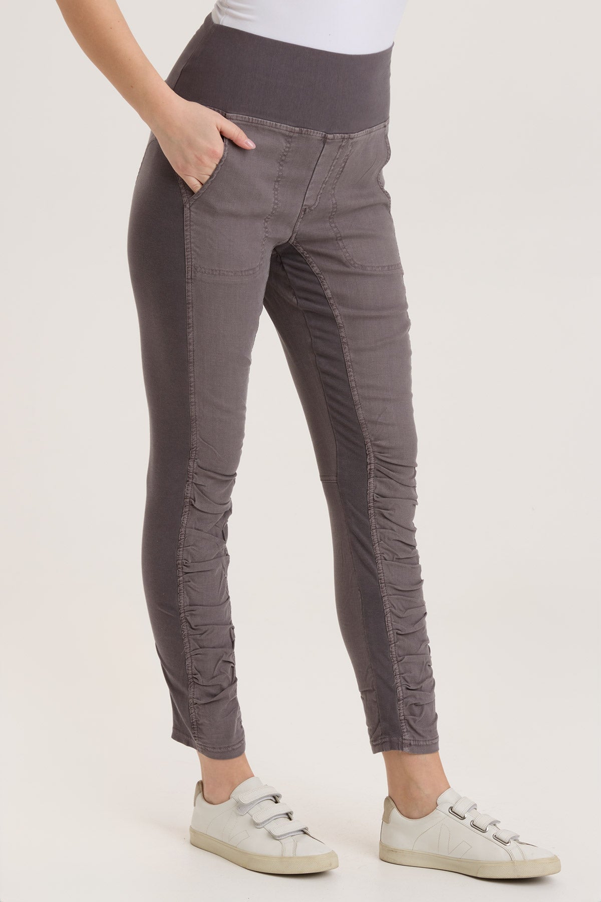 High Waisted Twill Penny Leggings for Women - Comfortable Stretchy Yoga Pants for Workout, Running & Everyday Wear