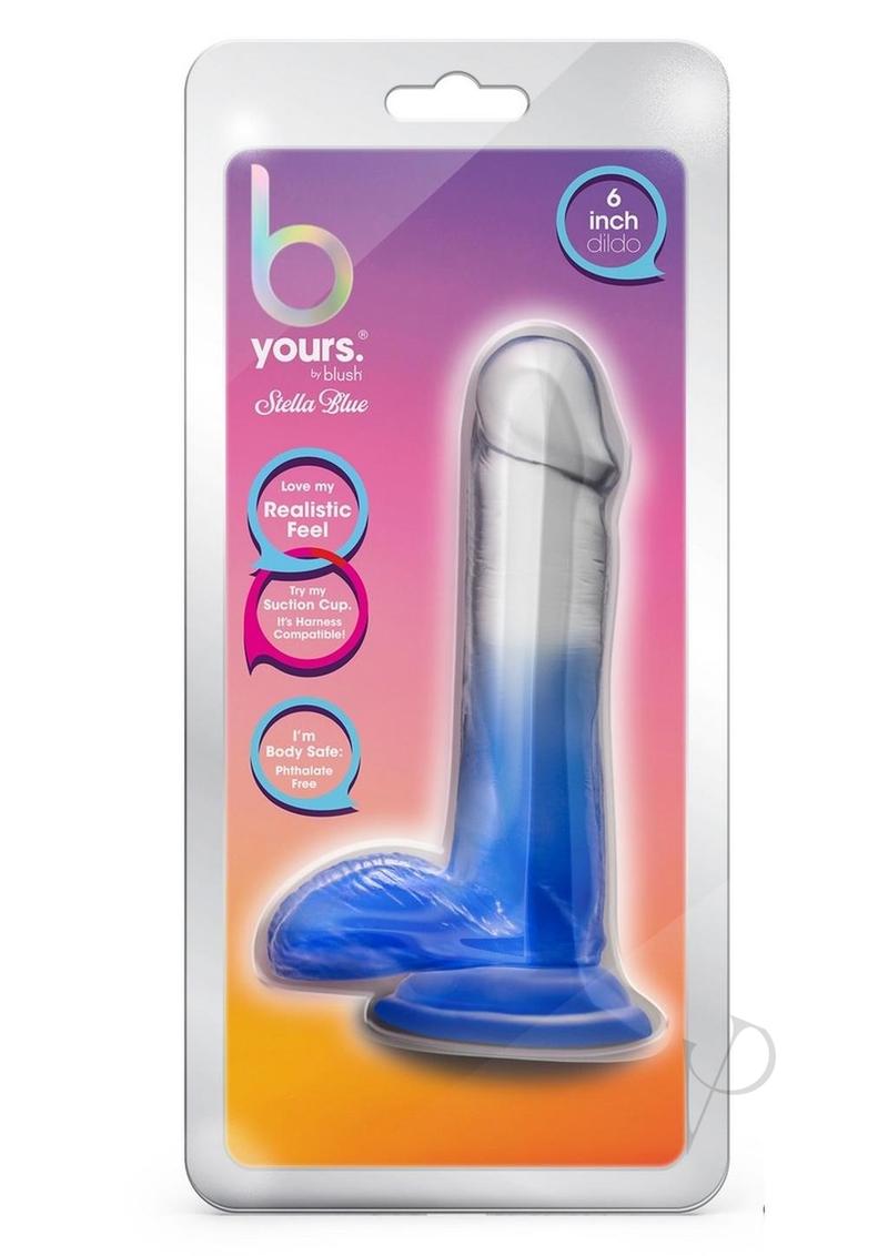 B Yours Stilla Blue Dildo 6 Inch - Realistic Silicone Adult Toy for Women & Men, Waterproof & Body-Safe - Perfect for Couples Play & Solo Pleasure