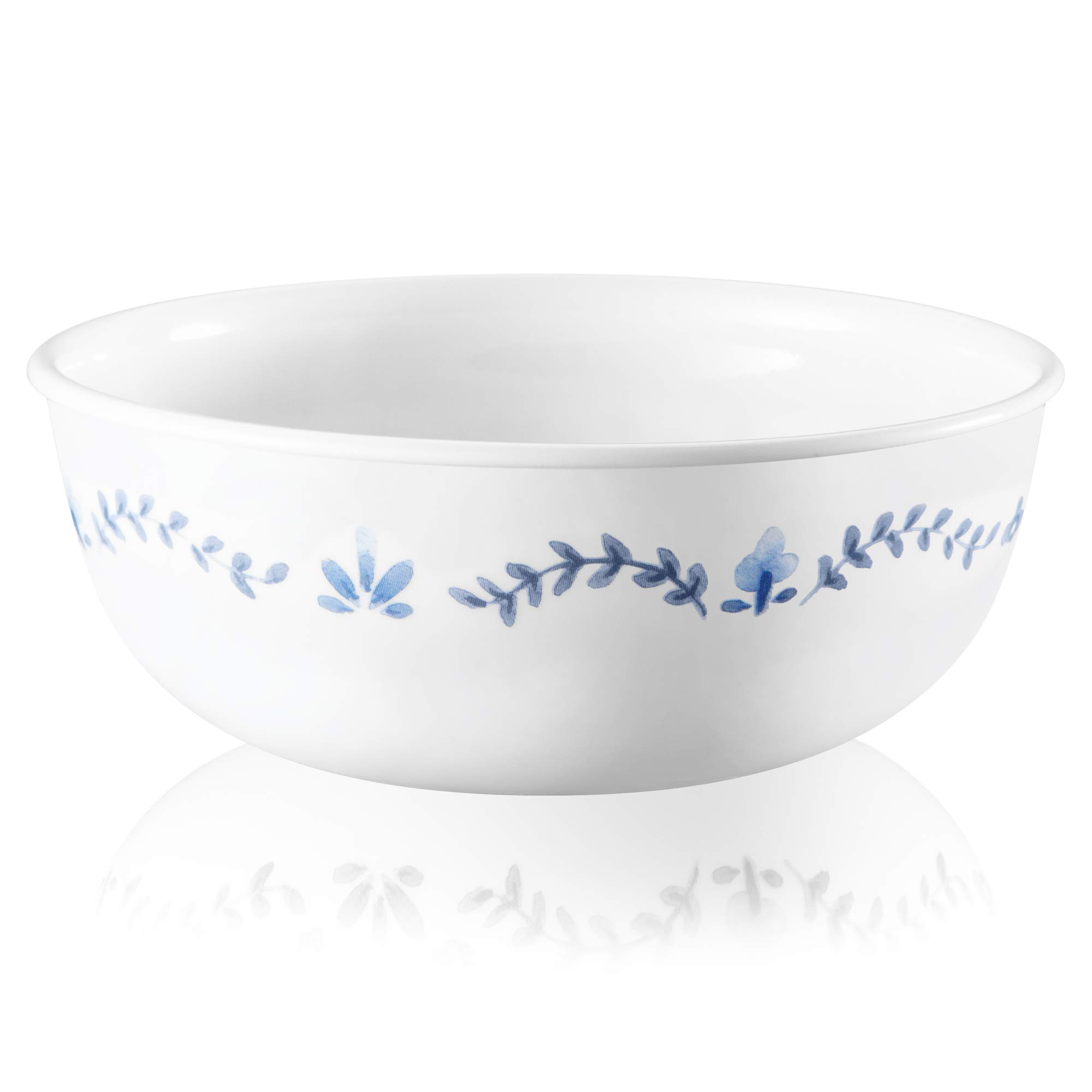 Corelle Vitrelle 18-Piece Dinnerware Set for 6 - Chip Resistant Triple Layer Glass Plates & Bowls - Lightweight Round Dinner Plates Set - Portofino Pattern - Perfect for Everyday Dining, Family Gatherings & Restaurant Use
