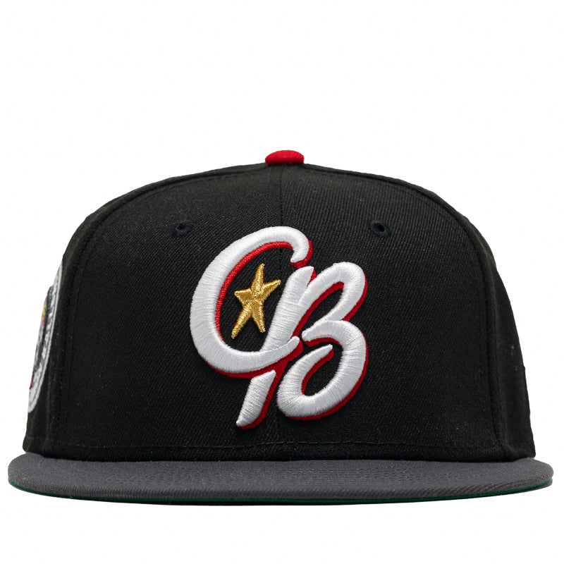 New Era x Politics Kannapolis Cannon Ballers 59FIFTY Fitted Hat - Black/Grey Snapback Baseball Cap for Men & Women - Perfect for Sports Fans, Streetwear Fashion, and Casual Outfits