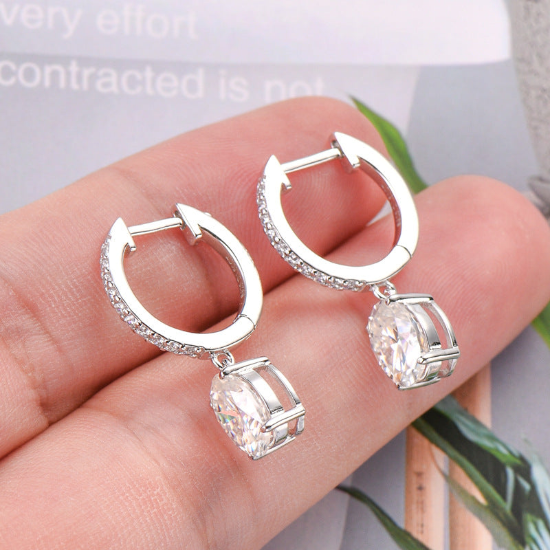 3 Carat Moissanite 925 Sterling Silver Stud Earrings for Women - Durable Hypoallergenic Wedding & Anniversary Jewelry Gift