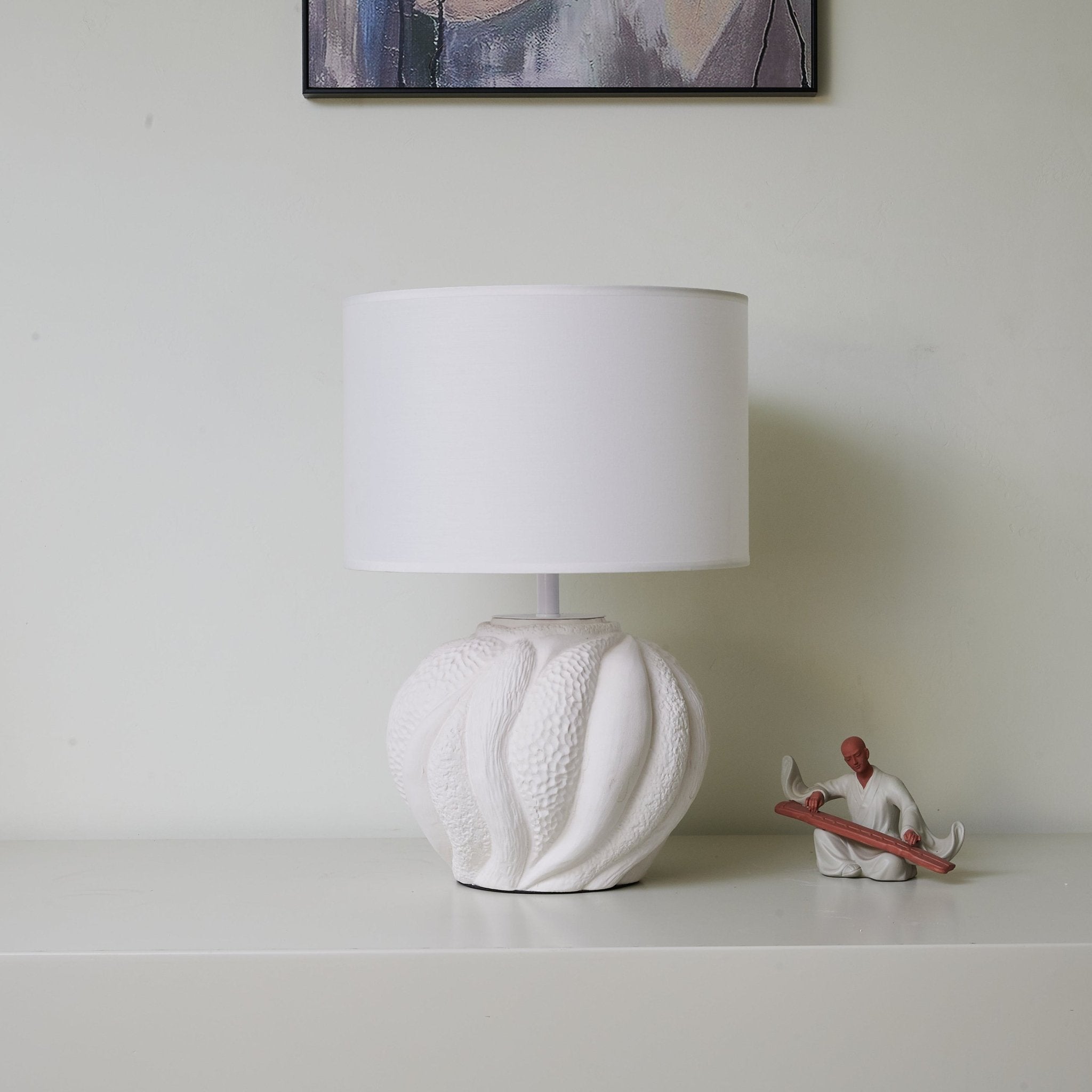 Corvara Textured Table Lamp - Modern Bedside Lighting for Living Room, Bedroom & Office - Adjustable Brightness & Stylish Home Decor