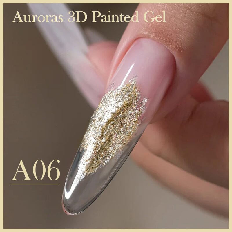 6 Colors Aurora 3D Nail Gel Polish Set - 5ml UV LED Soak Off Gel for Nail Art, Manicure & Pedicure - Perfect for Salon, Home Use & DIY Nail Designs
