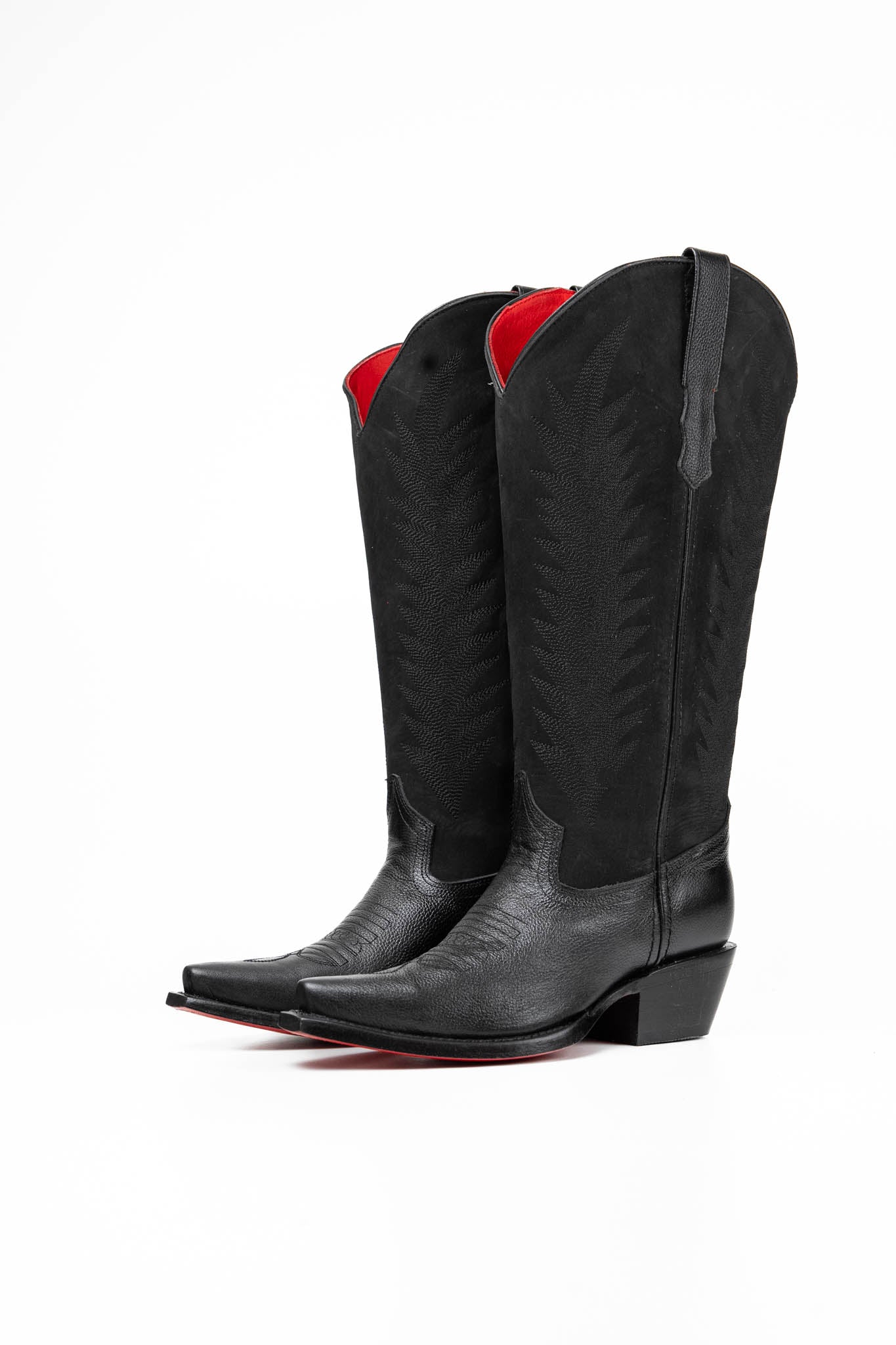 Sierra Women's Midi Red Bottom Wide Calf Snip Toe Cowgirl Boots for Western Riding, Country Fashion & Outdoor Events