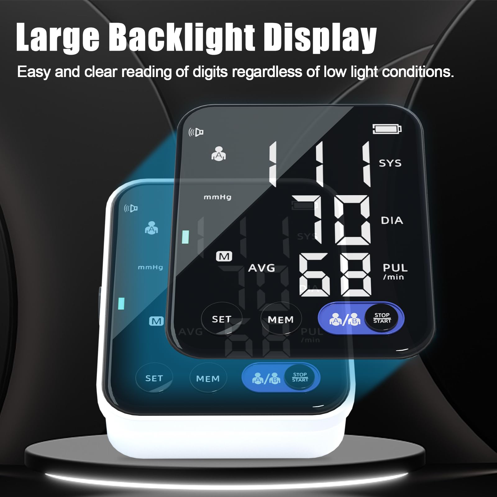 Accurate Upper Arm Blood Pressure Monitor for Home Use - 240 Memory, 2 Users, Adjustable Cuff (8.7