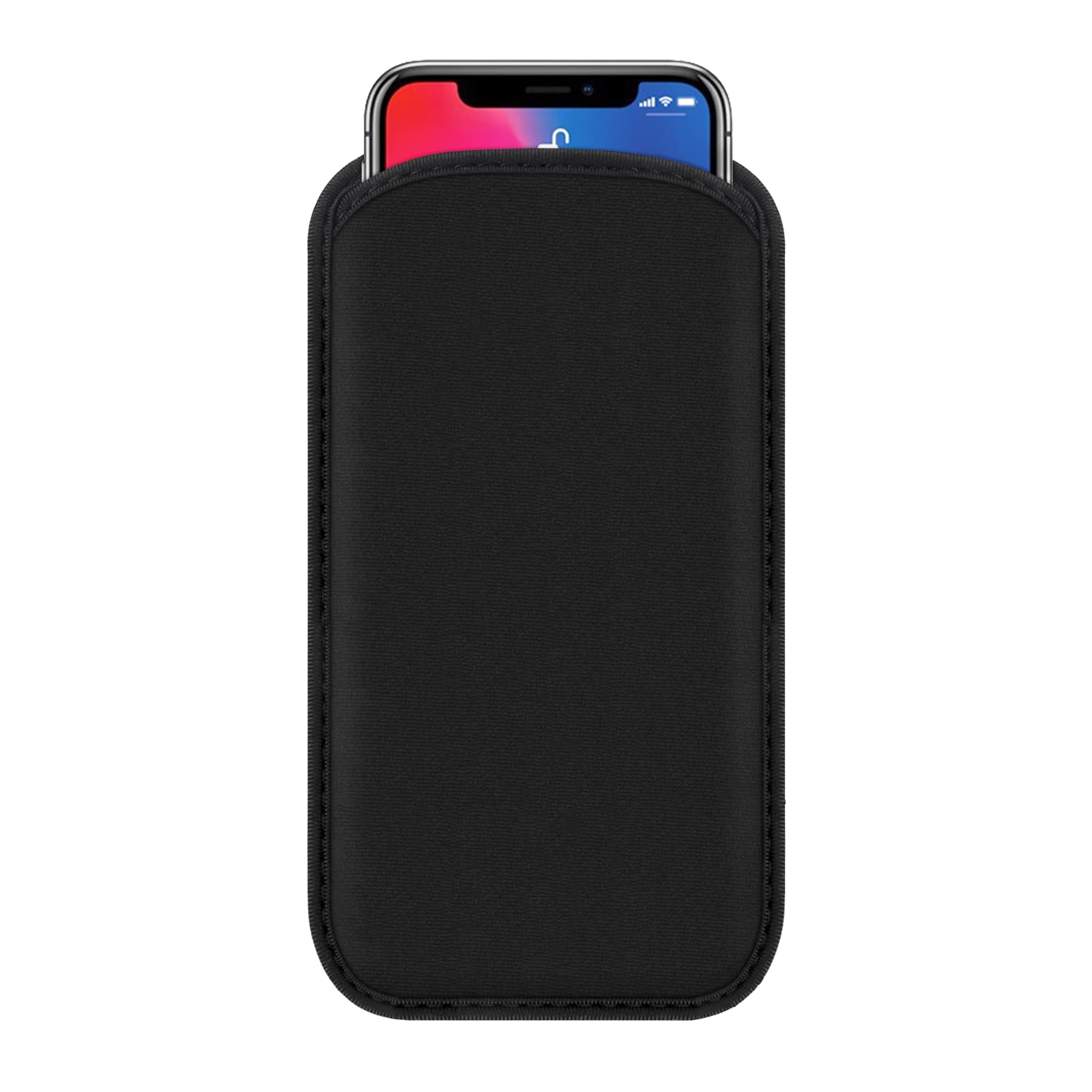 2 Pack Neoprene Phone Sleeve Pouch for iPhone 11 Pro Max/Xs Max/8 Plus/7 Plus/6 Plus - Shockproof & Scratch Resistant Protective Case (Black) - Perfect for Travel, Gym & Everyday Use