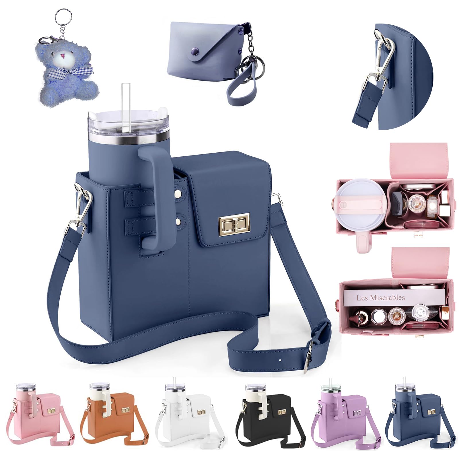 Stanley Cup Crossbody Bag with Water Bottle Holder - Adjustable Shoulder Strap for Women | Perfect for Gym, Hiking, Travel & Everyday Use