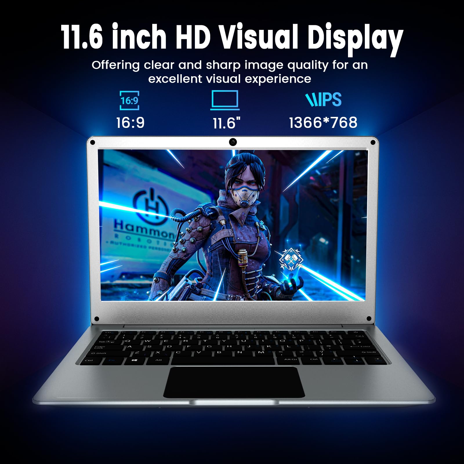 Azeyou 11.6 Inch Windows 11 Pro Laptop - Intel Celeron N4020C Processor (Up to 2.8GHz), 4GB DDR4 RAM, 128GB eMMC Storage, HD+ Display, Dual Speakers - Silver | Portable Notebook for Business, School & Travel