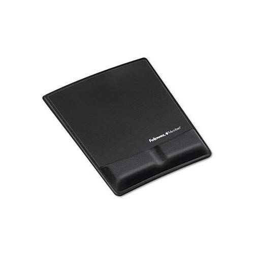 Fellowes Memory Foam Wrist Rest with Attached Mouse Pad - Ergonomic Support for Computer Workstations (Pack of 6) | Ideal for Office, Gaming & Home Computer Use | Black
