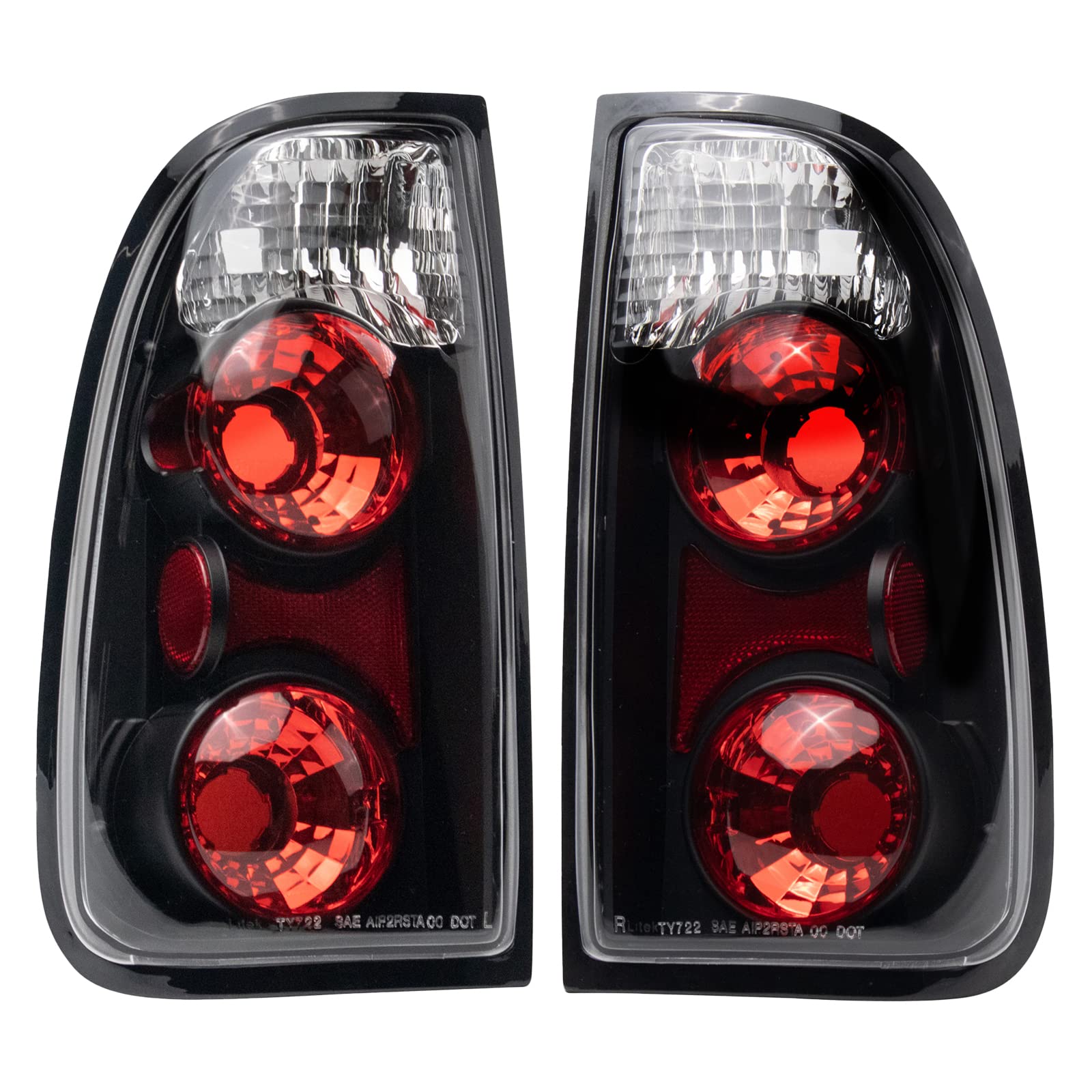 TRQ Rear Tail Lights Set Compatible with 2000-2006 Toyota Tundra - TO2800129 TO2801129 - Replacement Brake Lights for Improved Safety & Style - Perfect for Night Driving & Off-Road Adventures