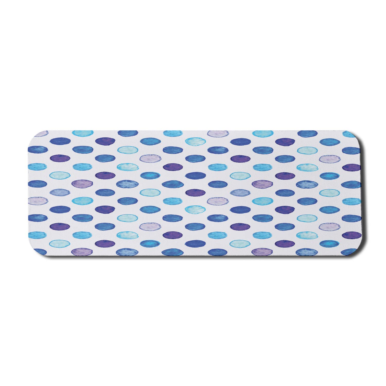 Ambesonne Watercolor Computer Mouse Pad - Vintage Polka Dot Design in Blue Tones, Non-Slip Rubber Base, Large 31