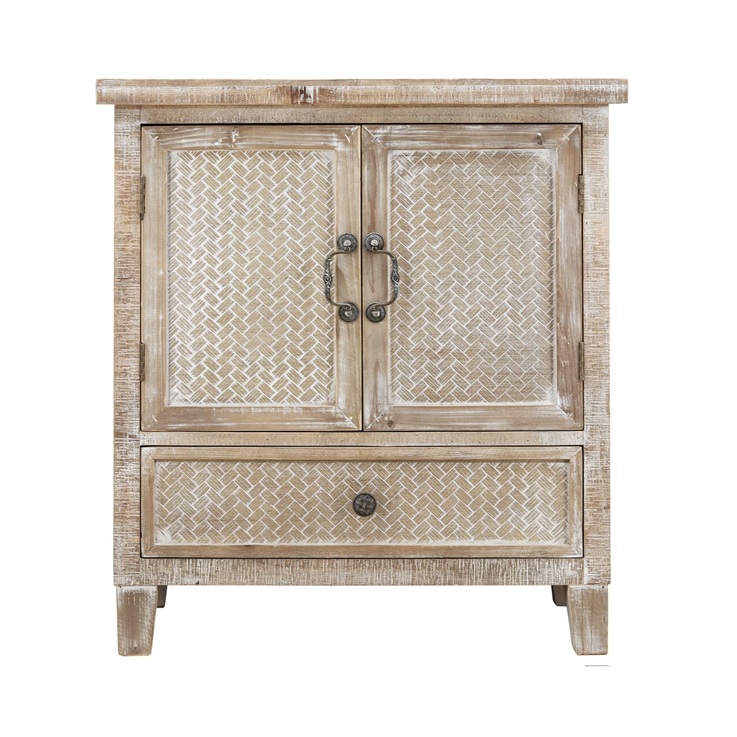 Whitewashed Wood Entryway Console Table with Doors & Drawers - Daxue Foyer Table, Hallway Storage Cabinet, Behind Couch Sofa Table, TV Stand & Tall End Table | No Assembly Required | Perfect for Small Spaces, Apartments & Living Room Organization