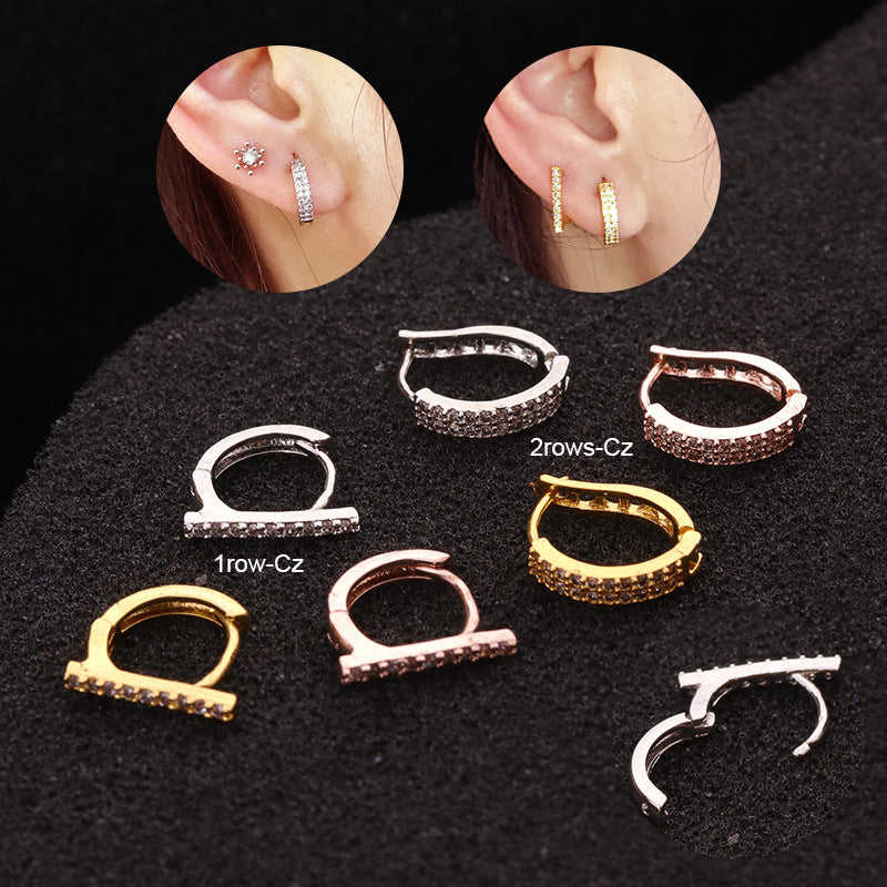 18K Gold Cartilage Hoop Earrings & Minimalist Silver Wrap Earrings - HSPJ1913 | Dainty Everyday Jewelry for Women, Perfect for Work & Date Night