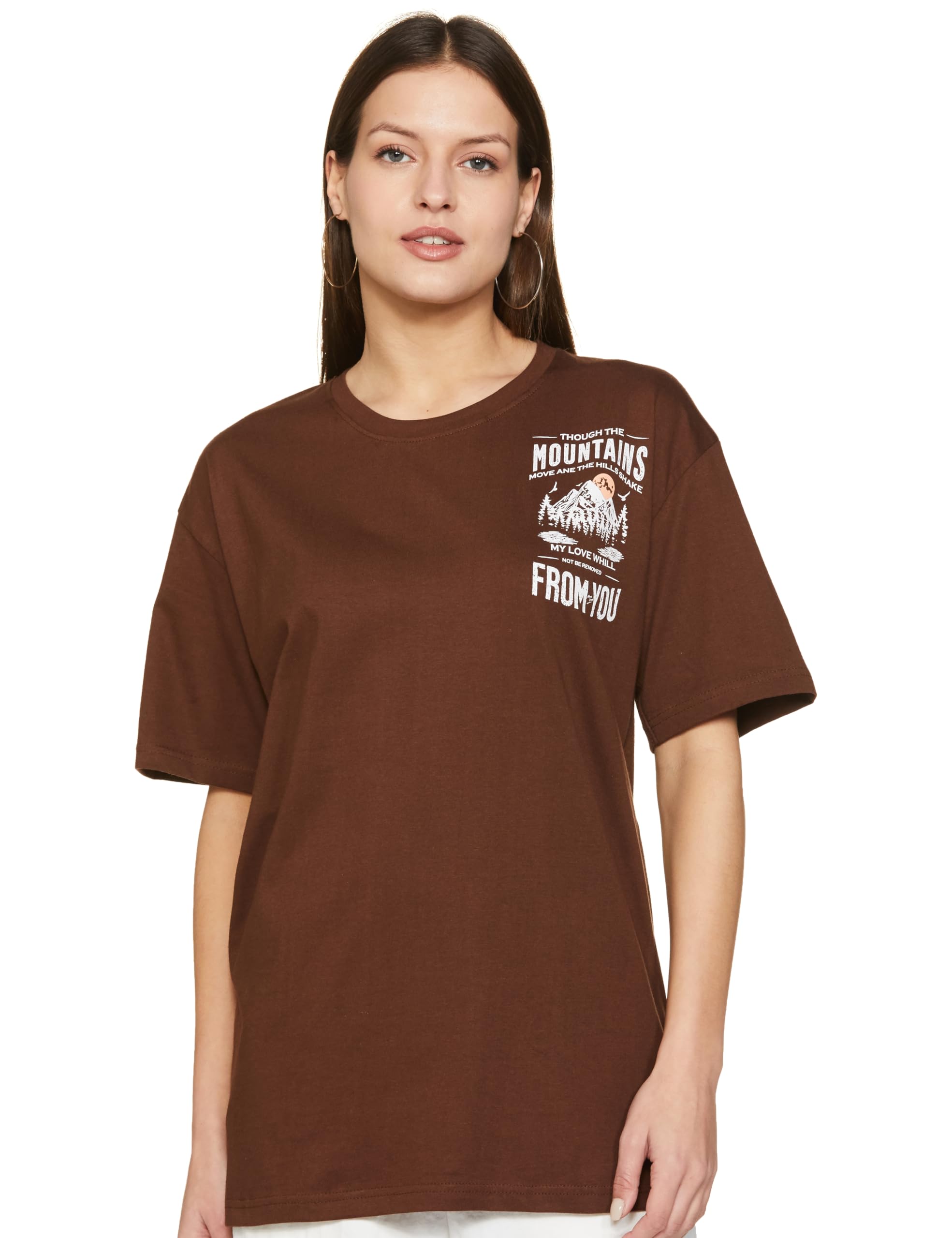 T2F Women's Oversized Fit T-Shirt - Soft Cotton Casual Tee for Relaxing, Lounging & Everyday Wear | Trendy Loose Fit Shirt for Women