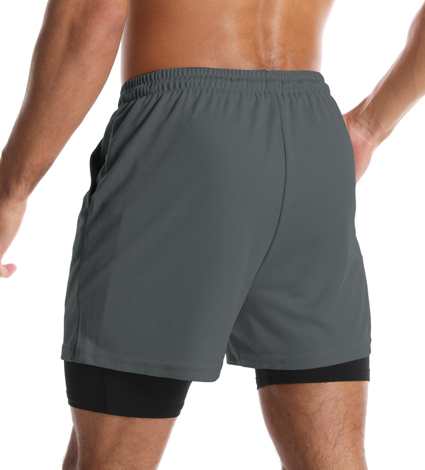 Aolesy Men's 2-in-1 Quick Dry Running Shorts 5