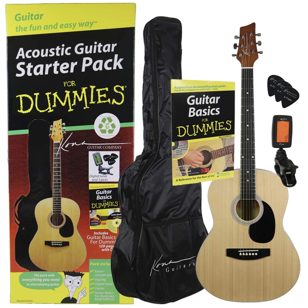 Acoustic Guitar Starter Kit for Beginners - Includes Guitar, Instruction Book, Audio CD & Gig Bag - Perfect for Learning, Practice & Live Performances