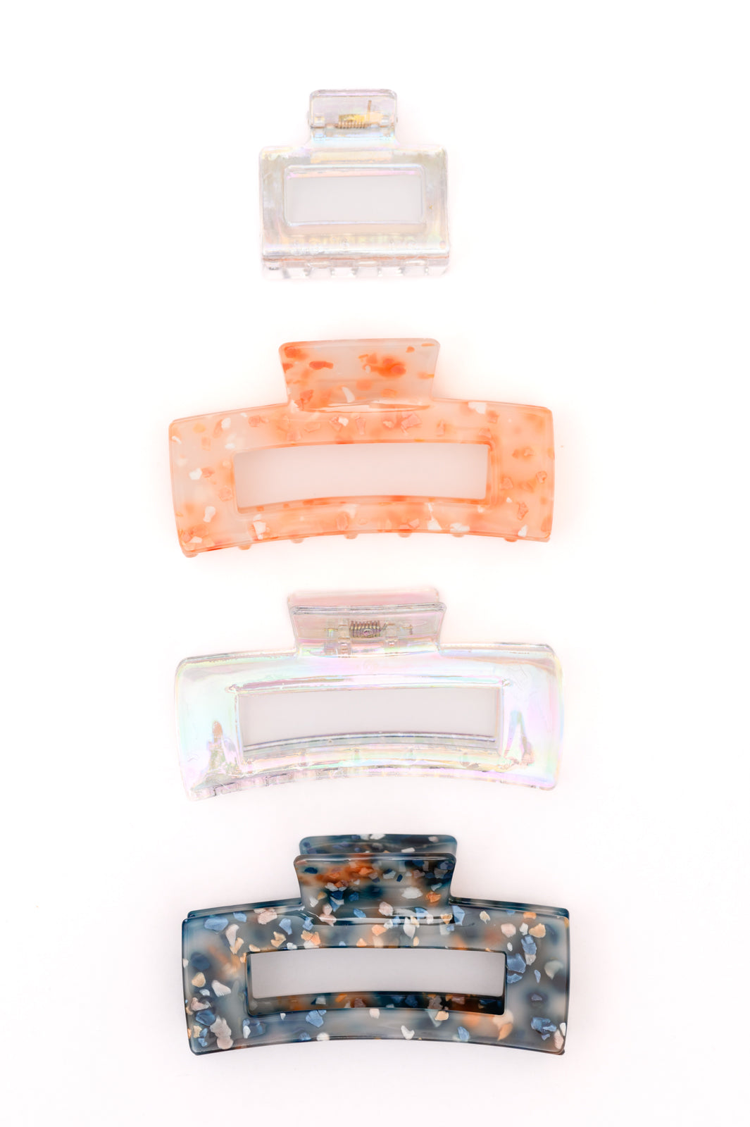 4-Pack Glitter Confetti & Iridescent Hair Clips - Perfect for Parties, Weddings, and Everyday Hair Styling
