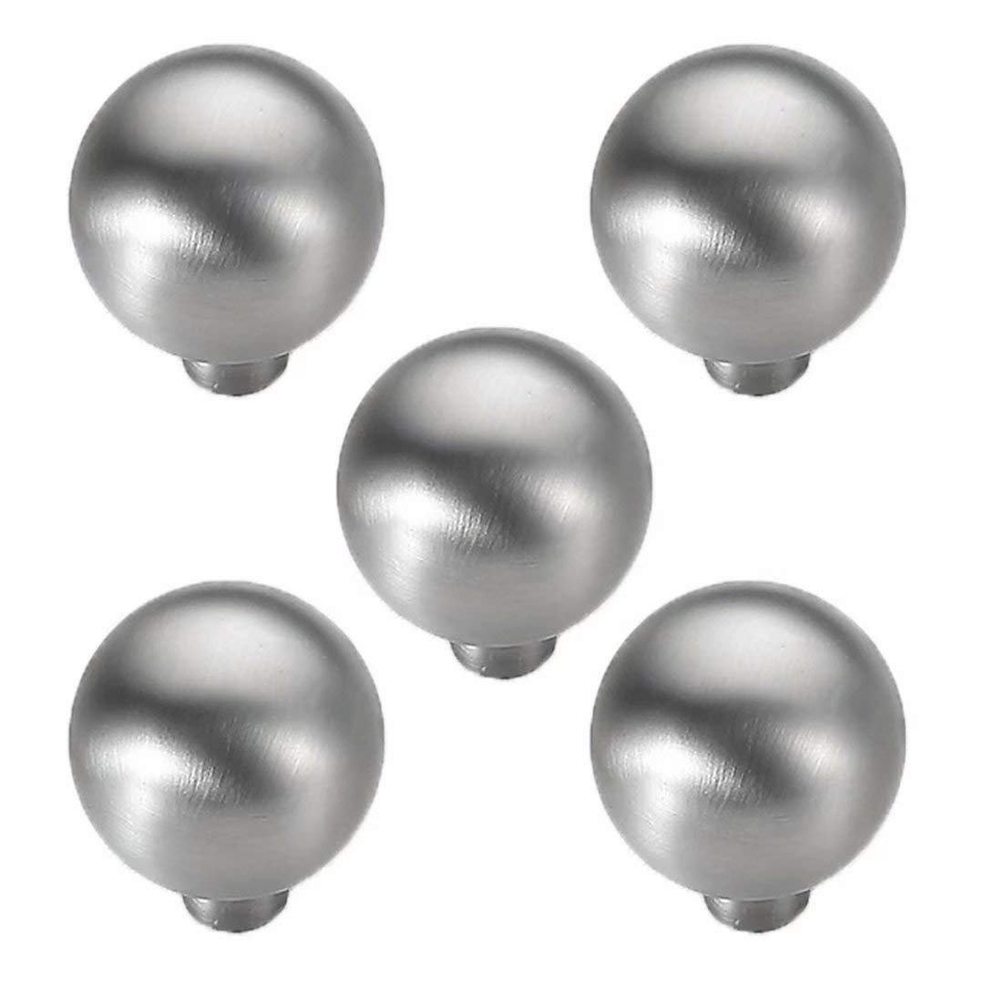 5-Pack Golden Zinc Alloy Cabinet Handles & Drawer Pulls - 128mm Hole Centers - Nickel Brushed Finish - Perfect for Kitchen Cabinets, Bedroom Furniture, Wardrobes & Cupboard Drawers