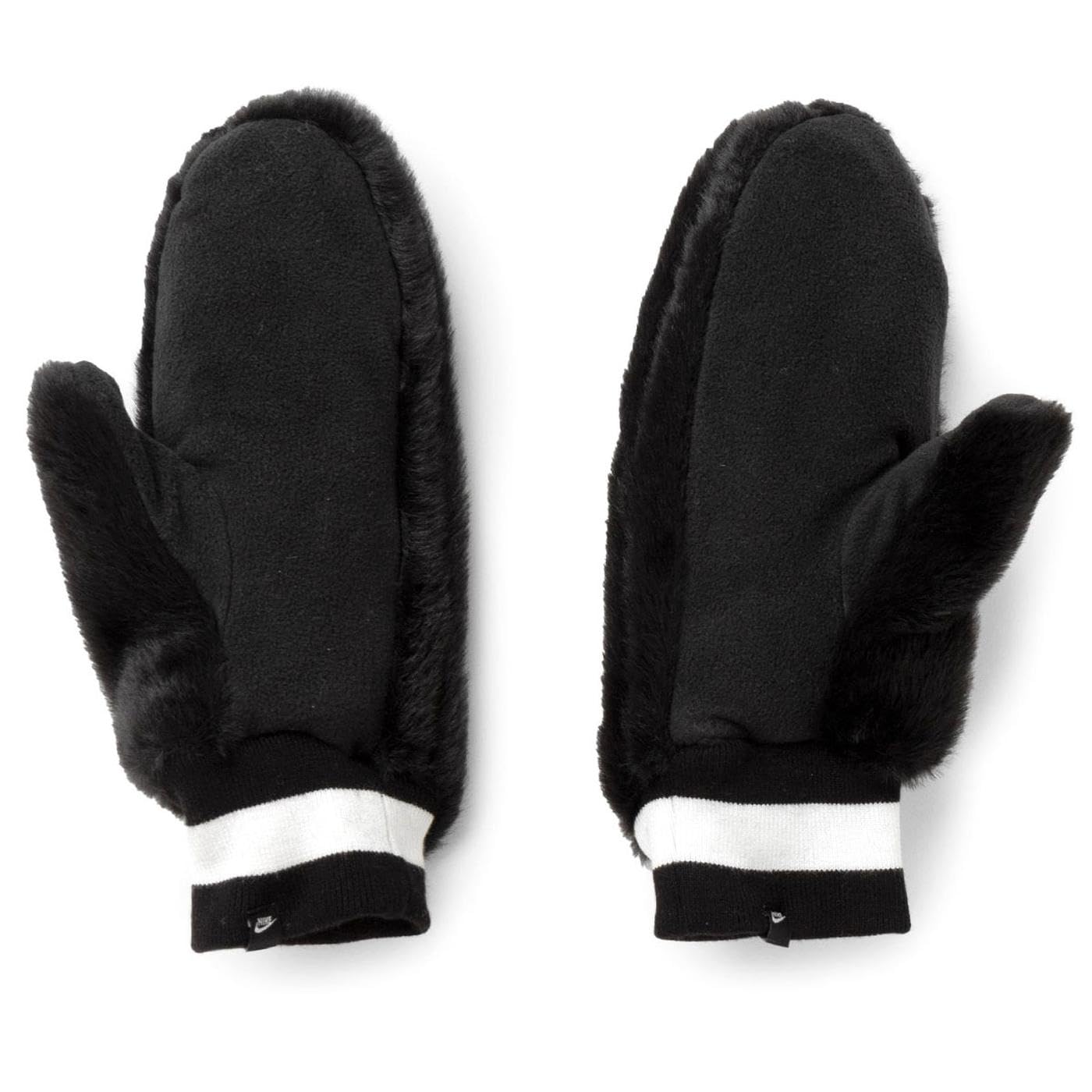 Nike Warm Winter Mittens for Men & Women - Black & White - X-Small/Small - Cold Weather Gloves for Skiing, Snowboarding & Outdoor Activities