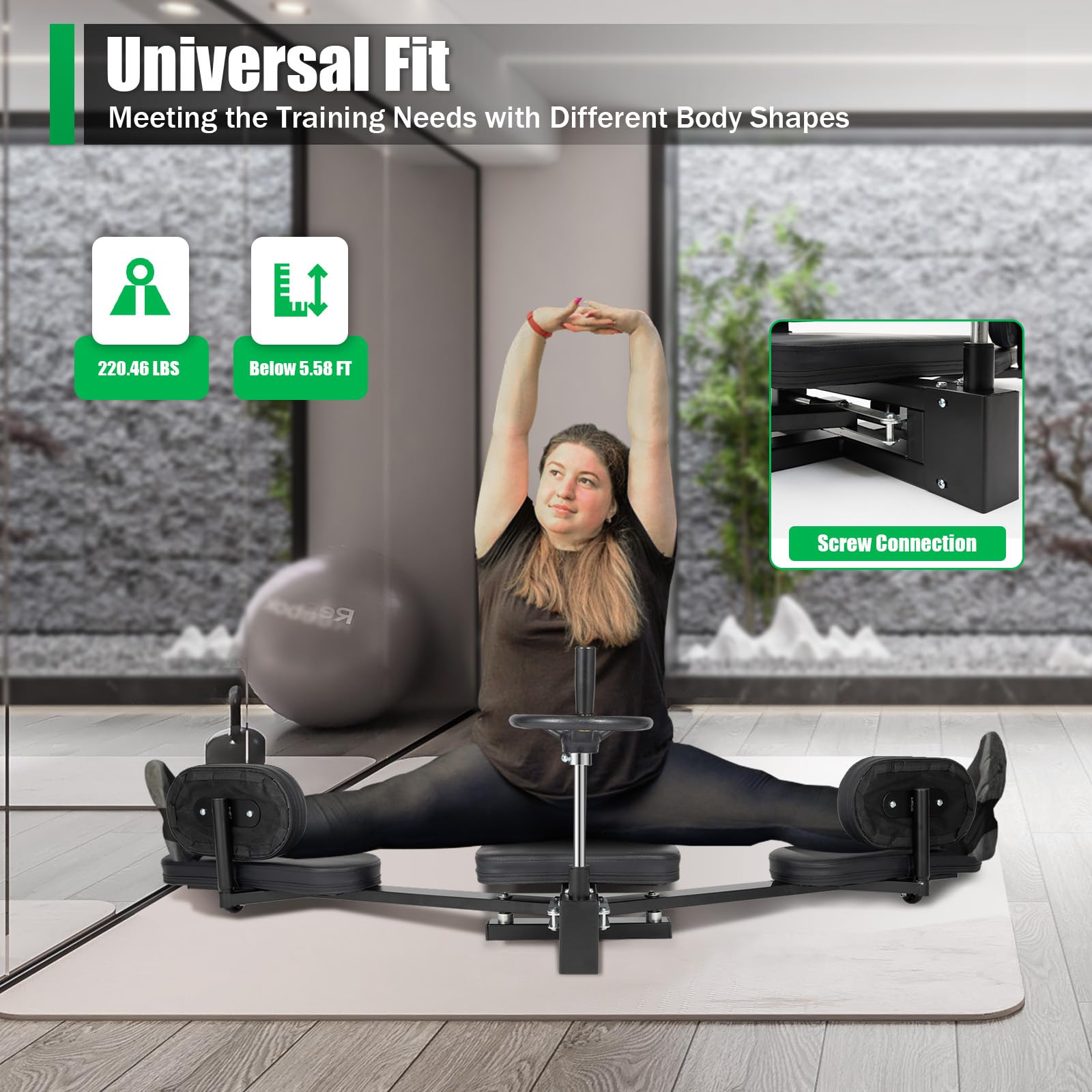 TFCFL Heavy Duty Leg Stretcher Machine - 180° Professional Flexibility Trainer for Gymnastics, Yoga, MMA & Home Gym Workouts | Perfect for Splits Training, Martial Arts & Fitness Routines