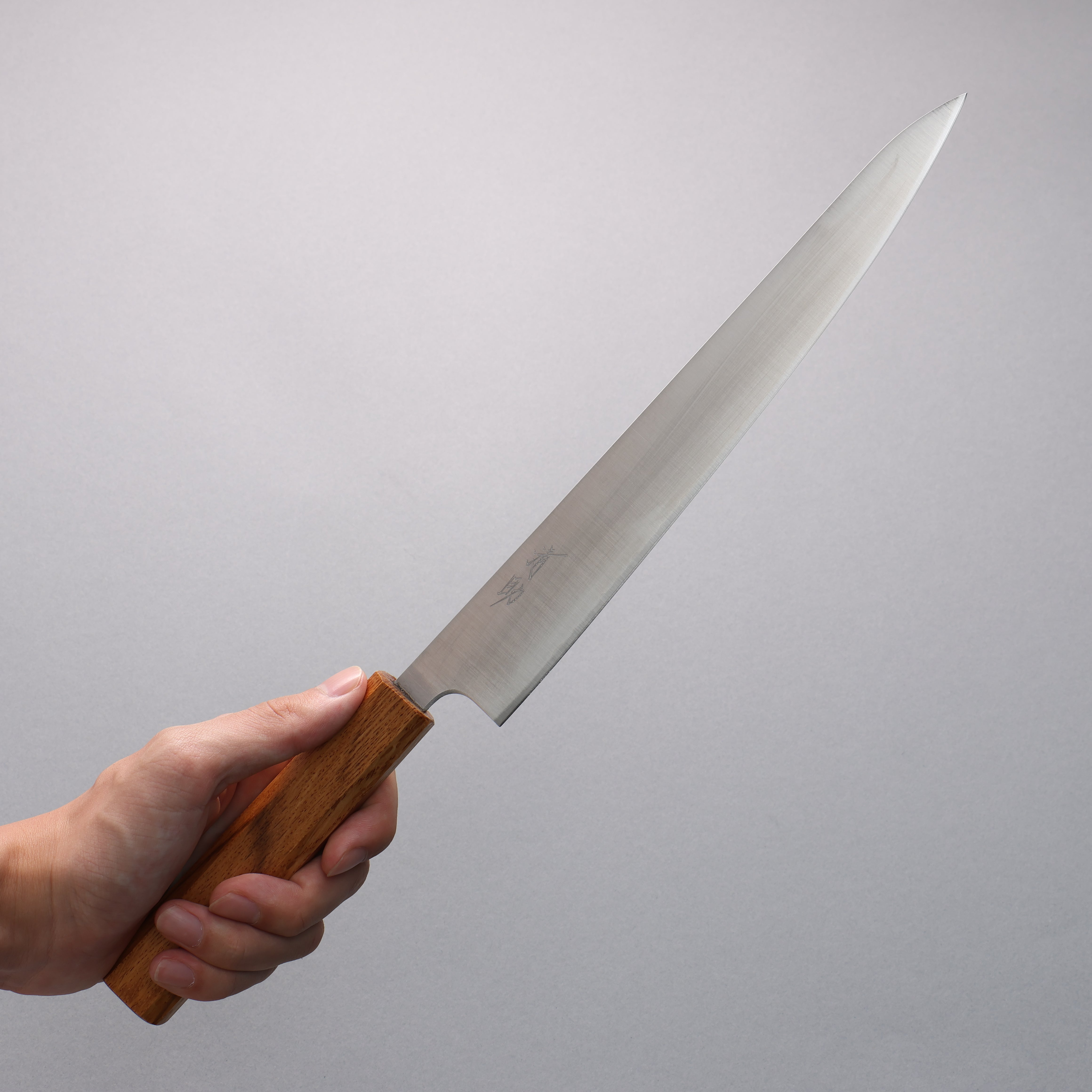 Premium Sujihiki Knife 240mm - Japanese Silver Steel No.3 with Mirror Polished Finish & White Oak Handle - Perfect for Sushi, Sashimi, and Meat Slicing