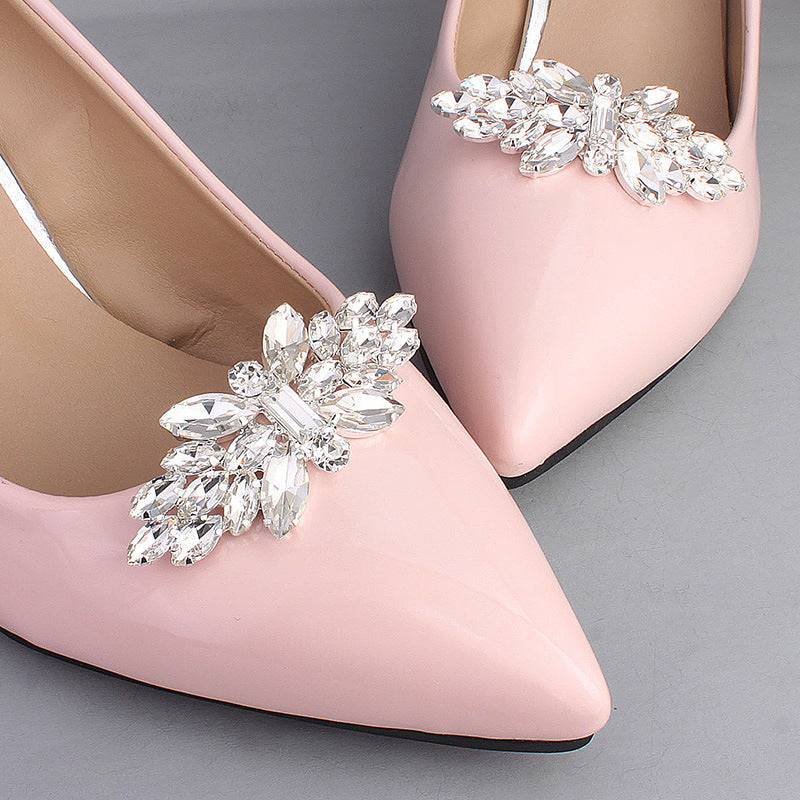 1 Pair Rhinestone DIY Shoe Clip Charms for Wedding Shoes - Elegant Shoe Buckle Accessories for Bridal, Prom, Party & Special Occasions
